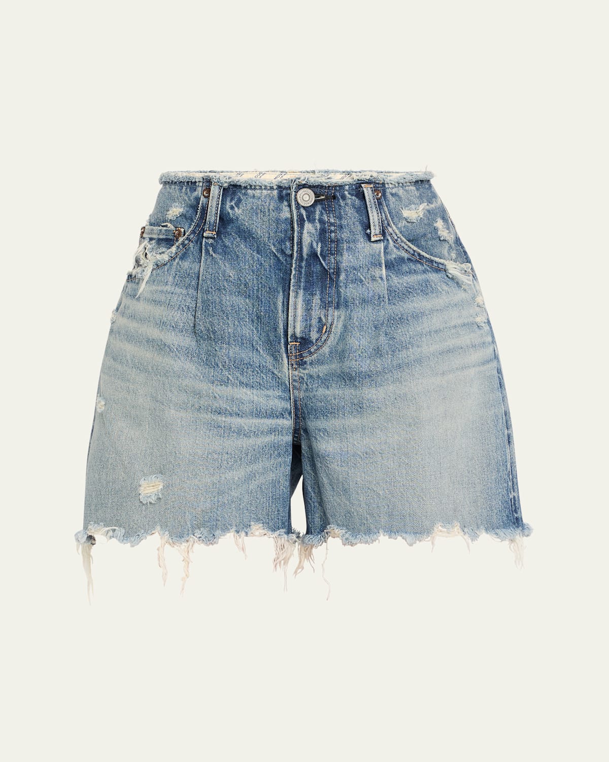 MOUSSY VINTAGE LUDLOW DISTRESSED DENIM SHORTS 