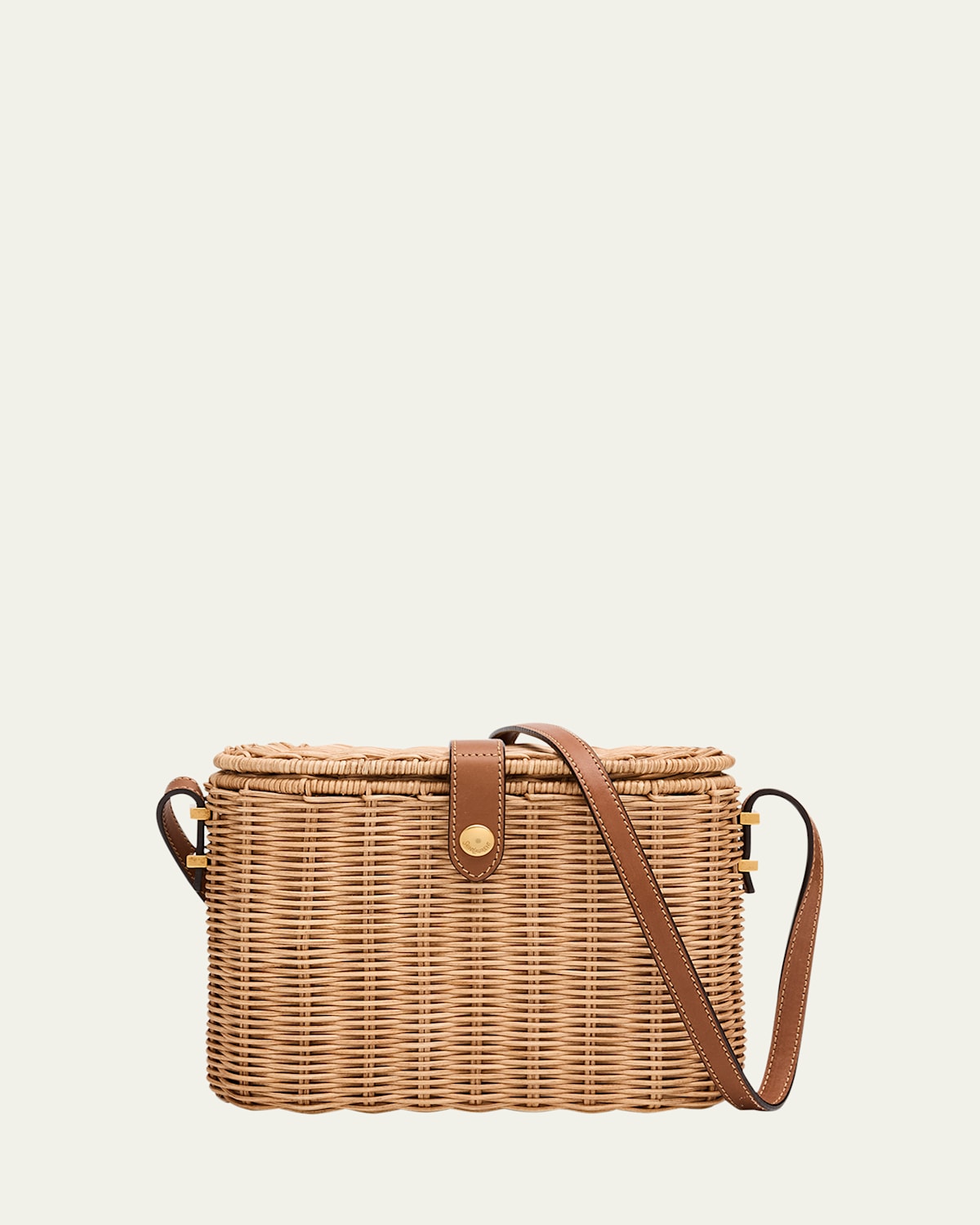 Saint Laurent Vanity Crossbody Bag In Wicker And Leather