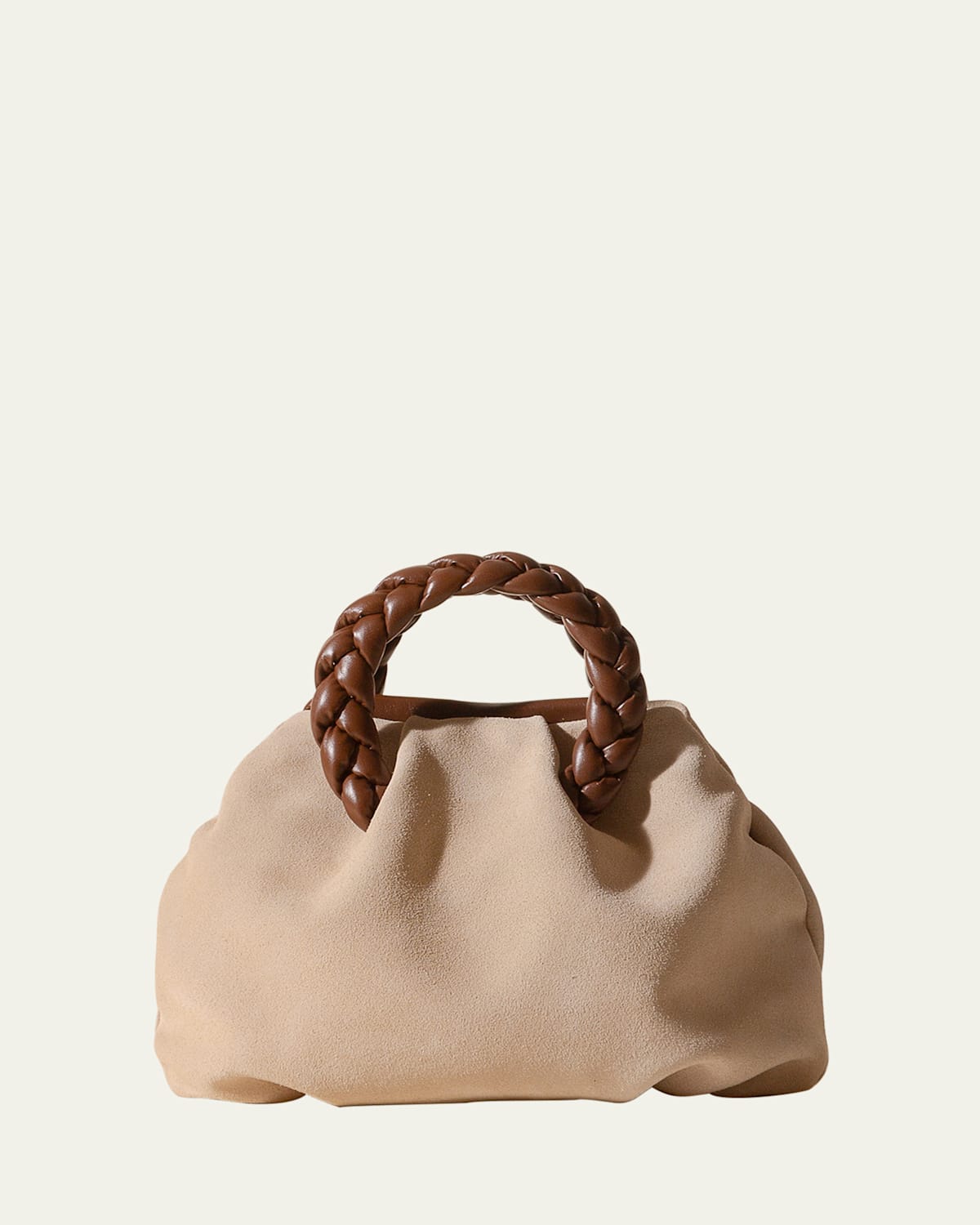 Bombon Medium Braided Suede Top-Handle Bag