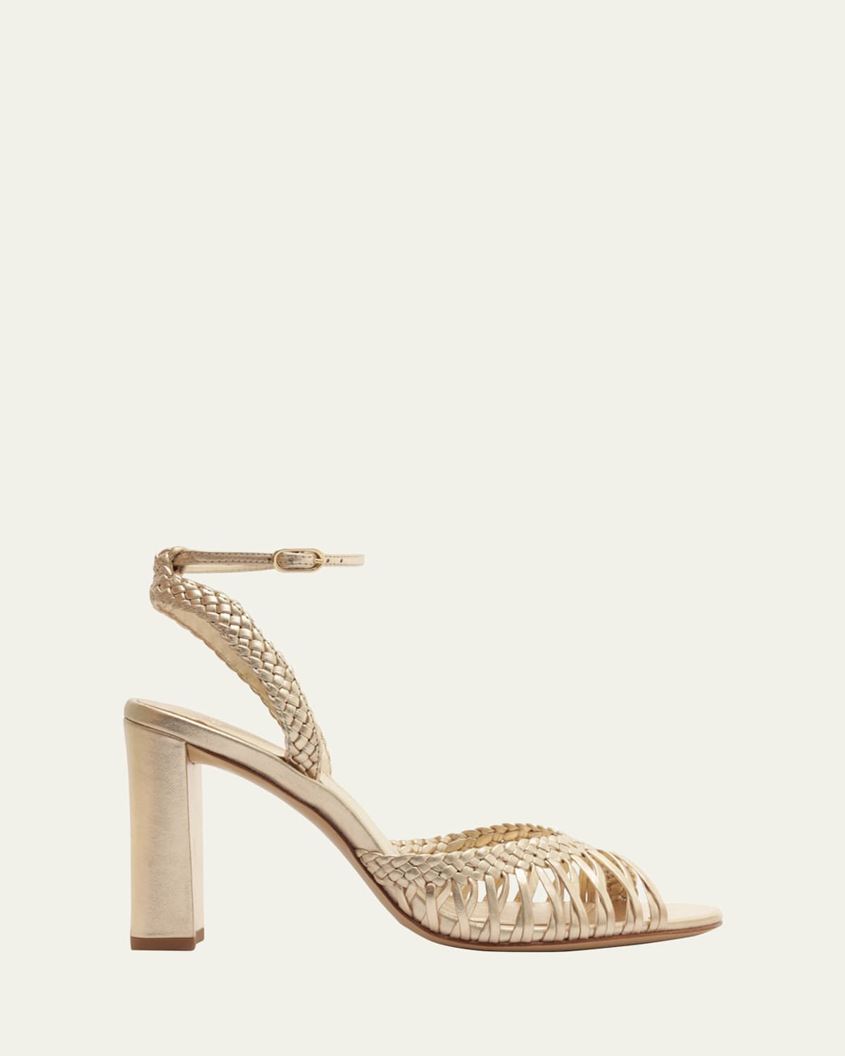 Shop Alexandre Birman Agatha 90 Leather Sandals In Golden