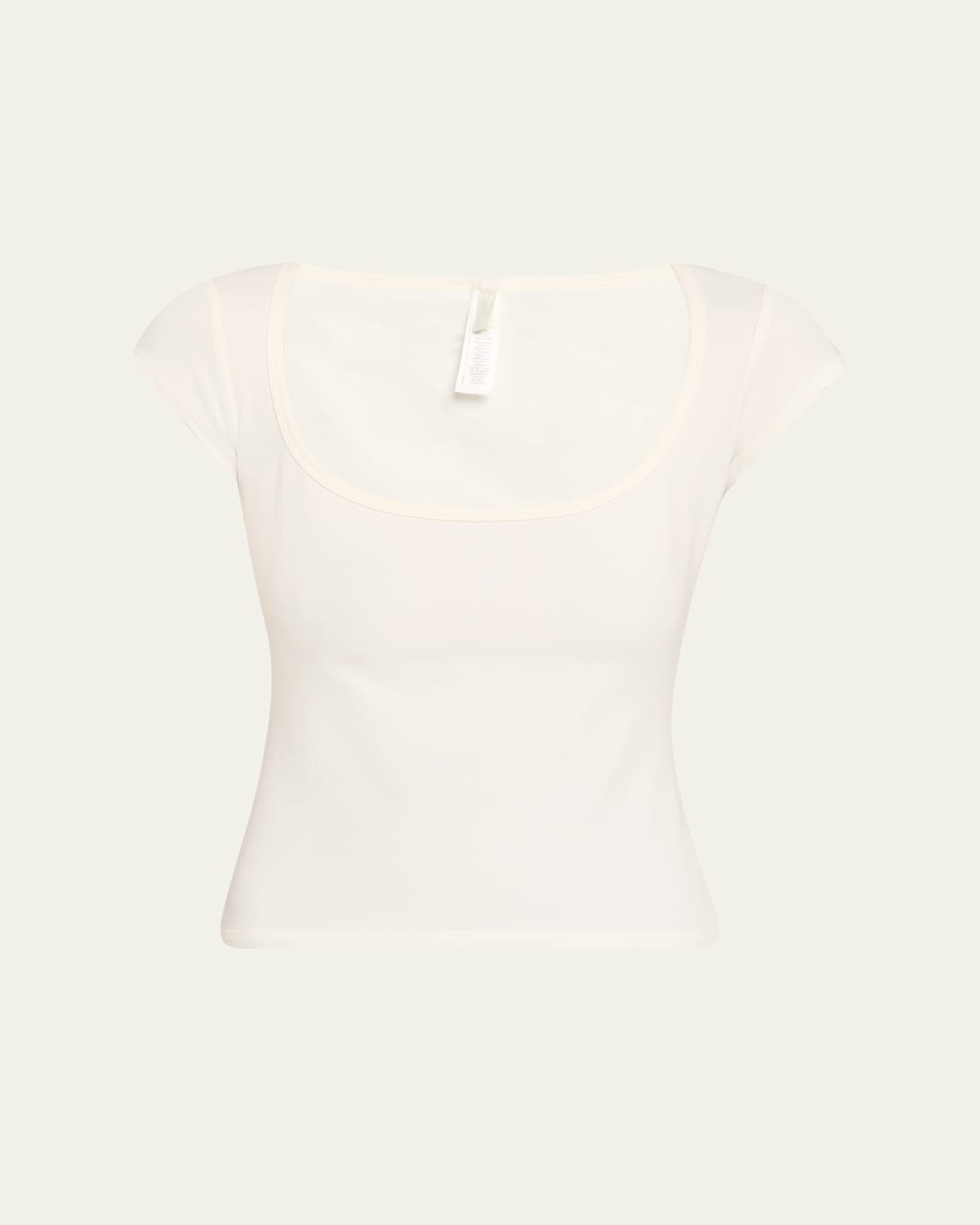 Skims Scoop-neck Cotton Jersey Tee In Neutral