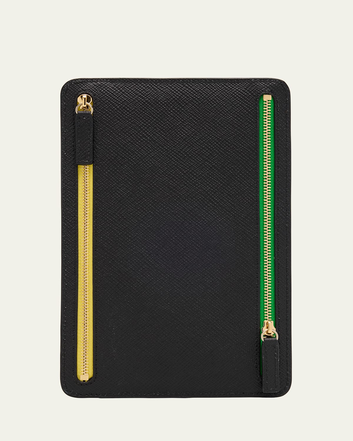 Smythson Leather Multi-zip Case In Black