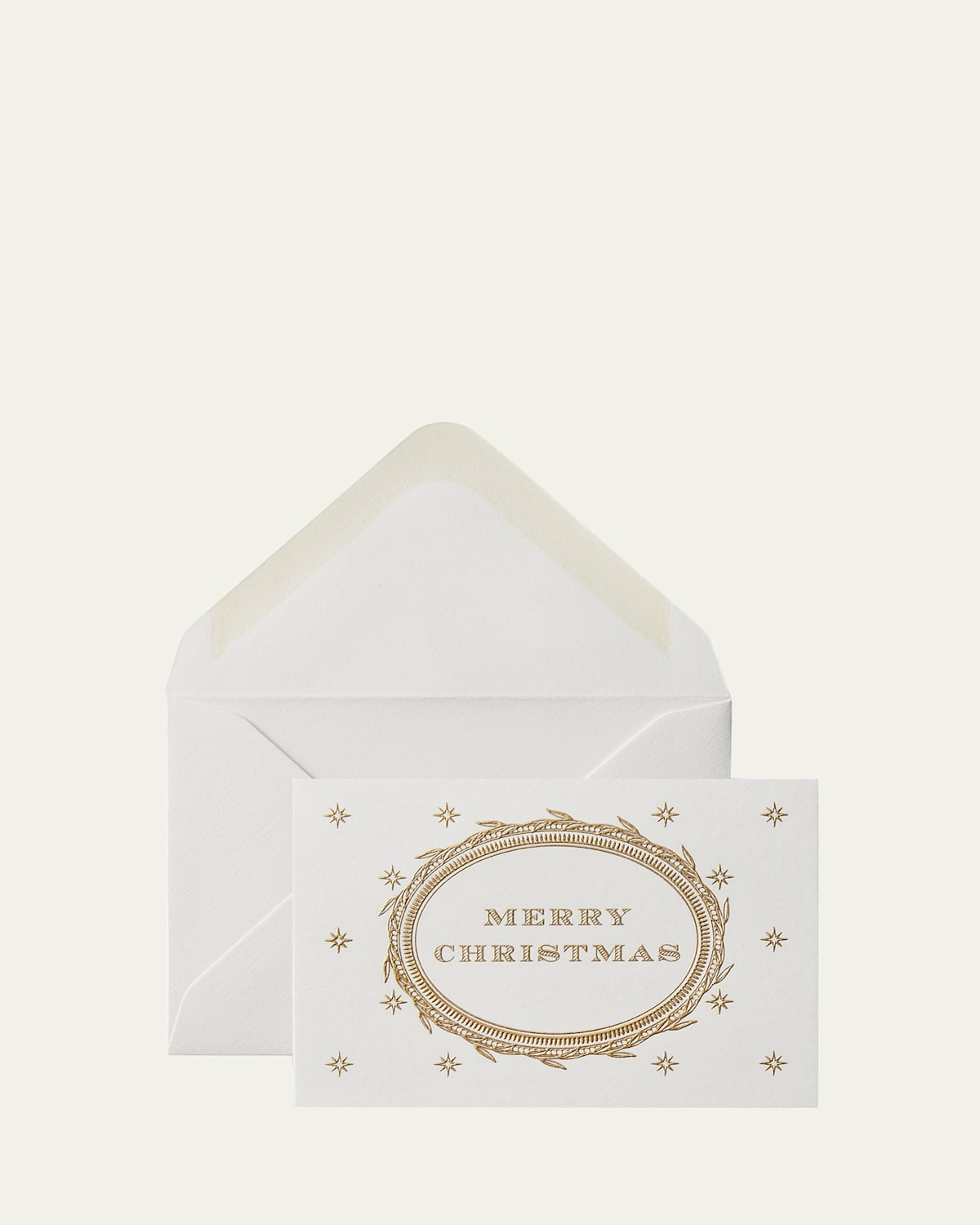 Smythson Merry Christmas Cards, Set Of 10 In White