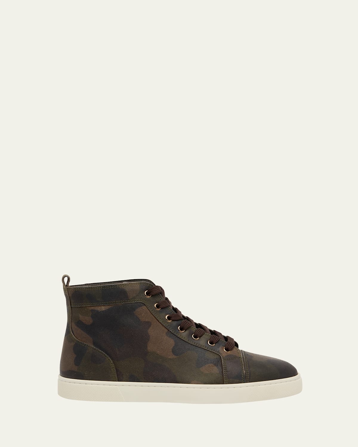 Christian Louboutin Louis Crosta Camouflage High Top Sneaker In Brown