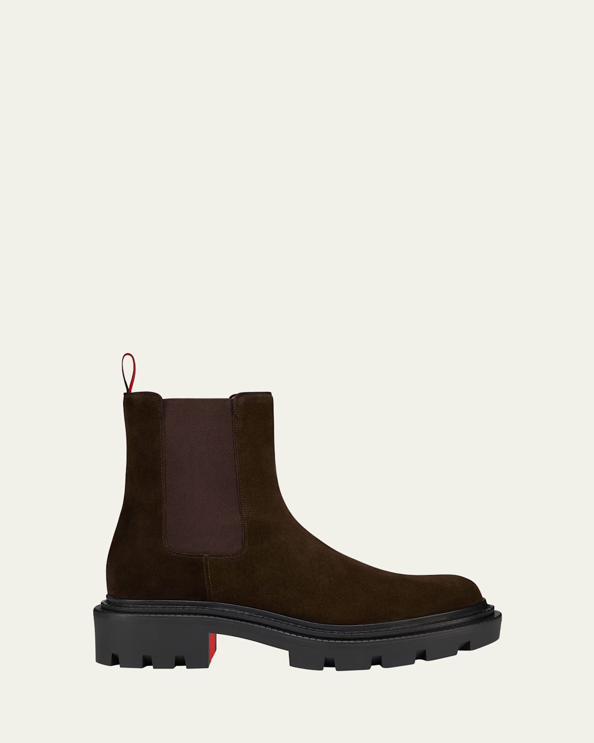 Christian Louboutin Devon College Suede Chelsea Boots In Brown