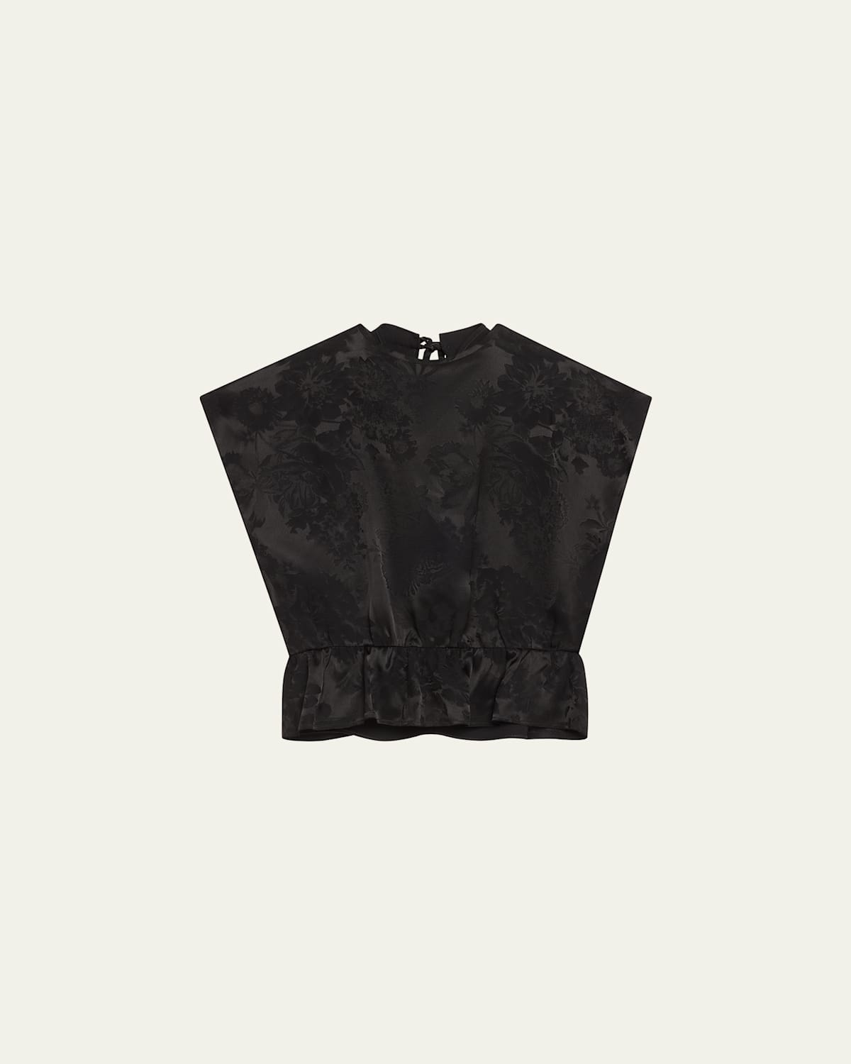 Mm6 Maison Margiela Floral Short-sleeve Top In Black