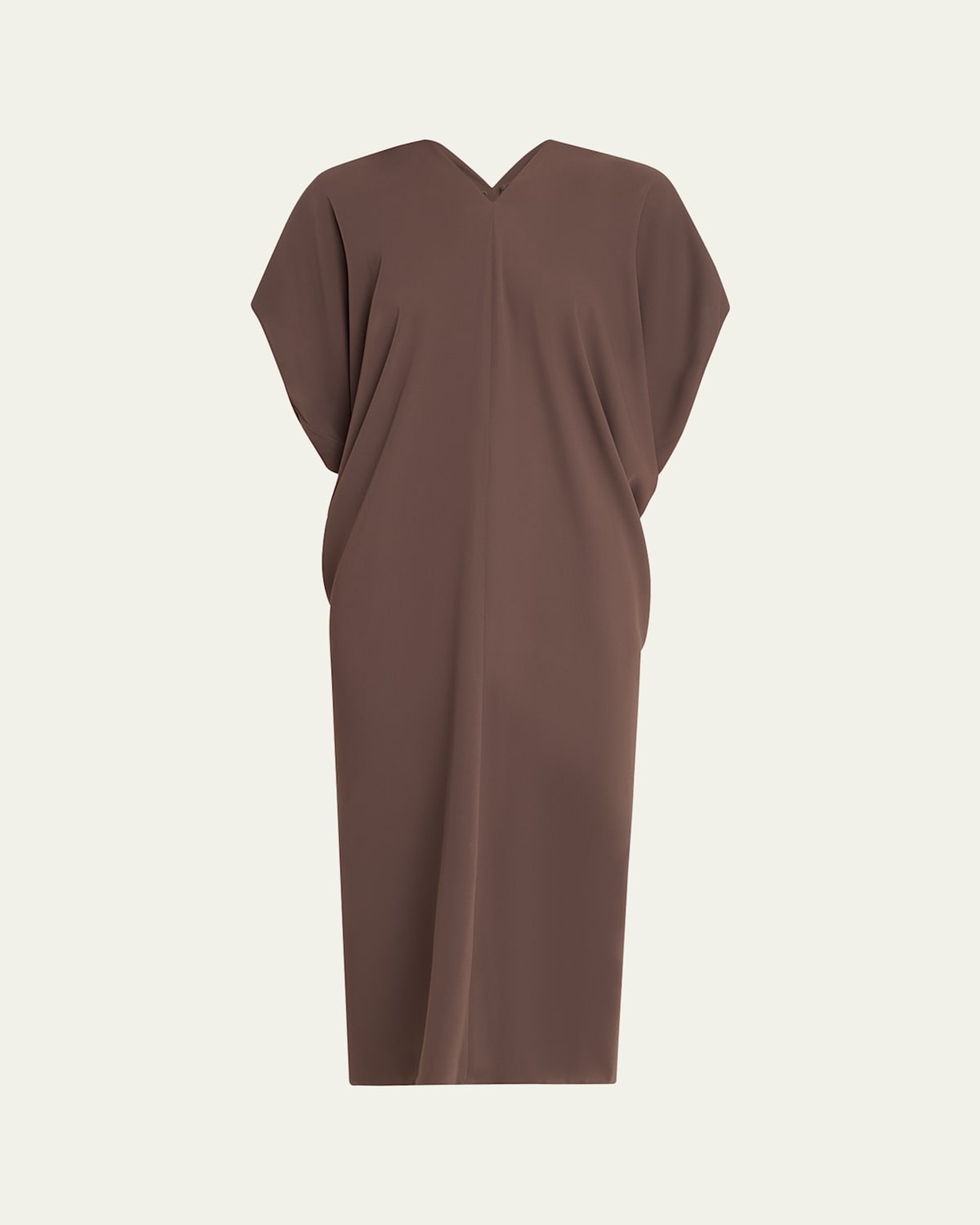 Mm6 Maison Margiela Draped V-neck Midi Dress In Brown