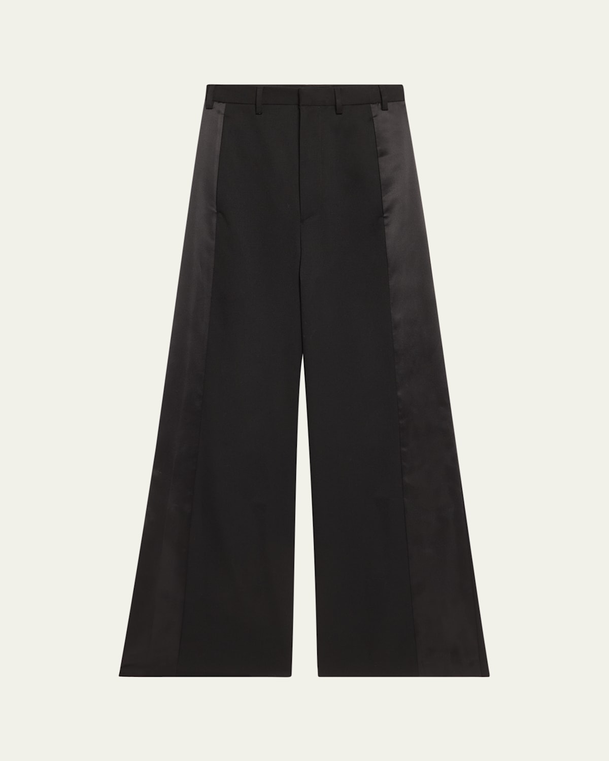 Wide-Leg Satin Panel Pants