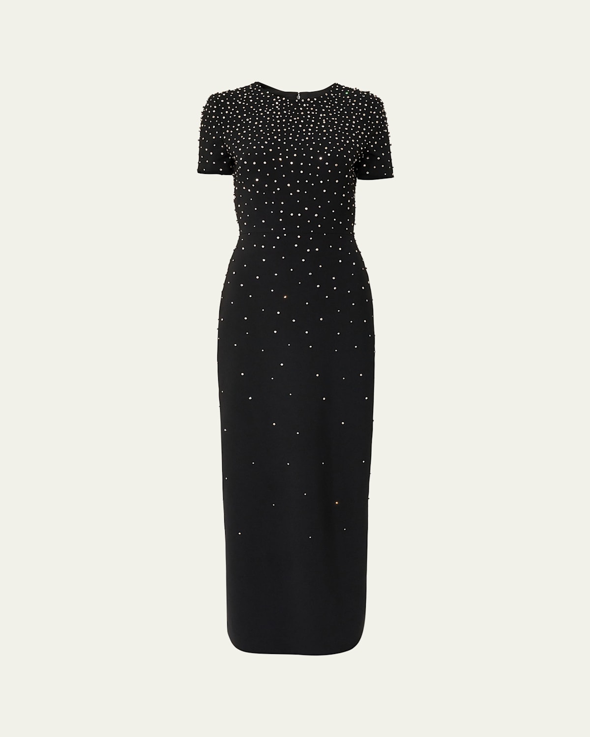 Embellished Short-Sleeve Bow-Back Gown