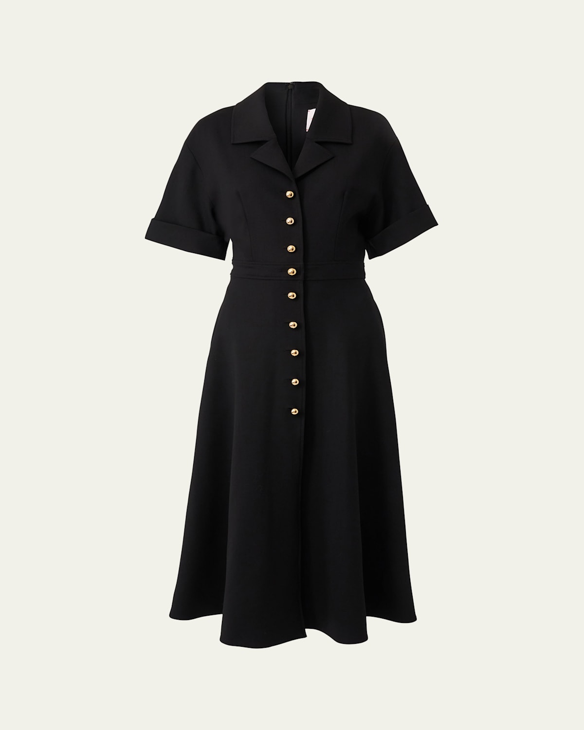 Carolina Herrera Collared Short-sleeve Midi Shirtdress