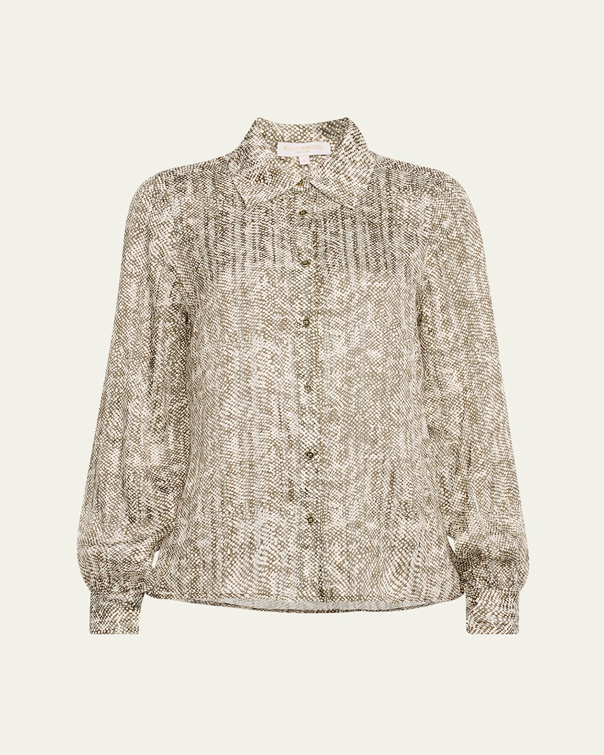 Ramy Brook Pauline Button-front Silk Blouse In Neutral