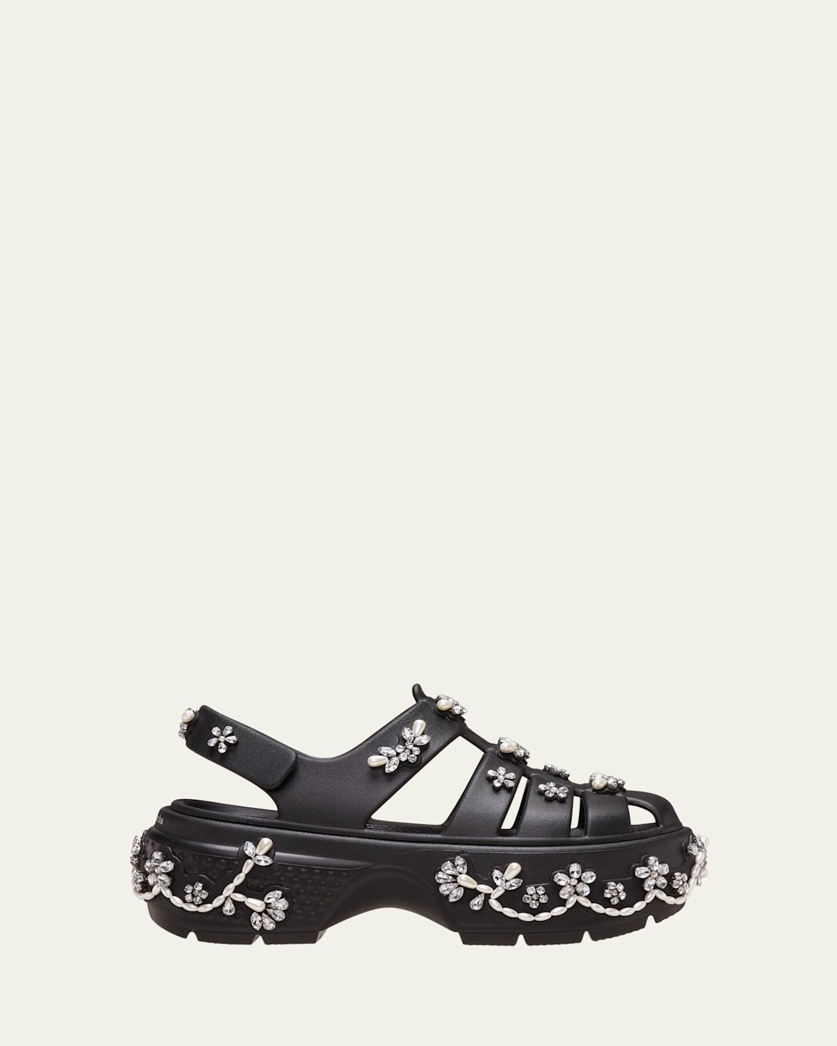 SIMONE ROCHA X CROCS X CROCS STOMP EMBELLISHED FISHERMAN SANDALS 