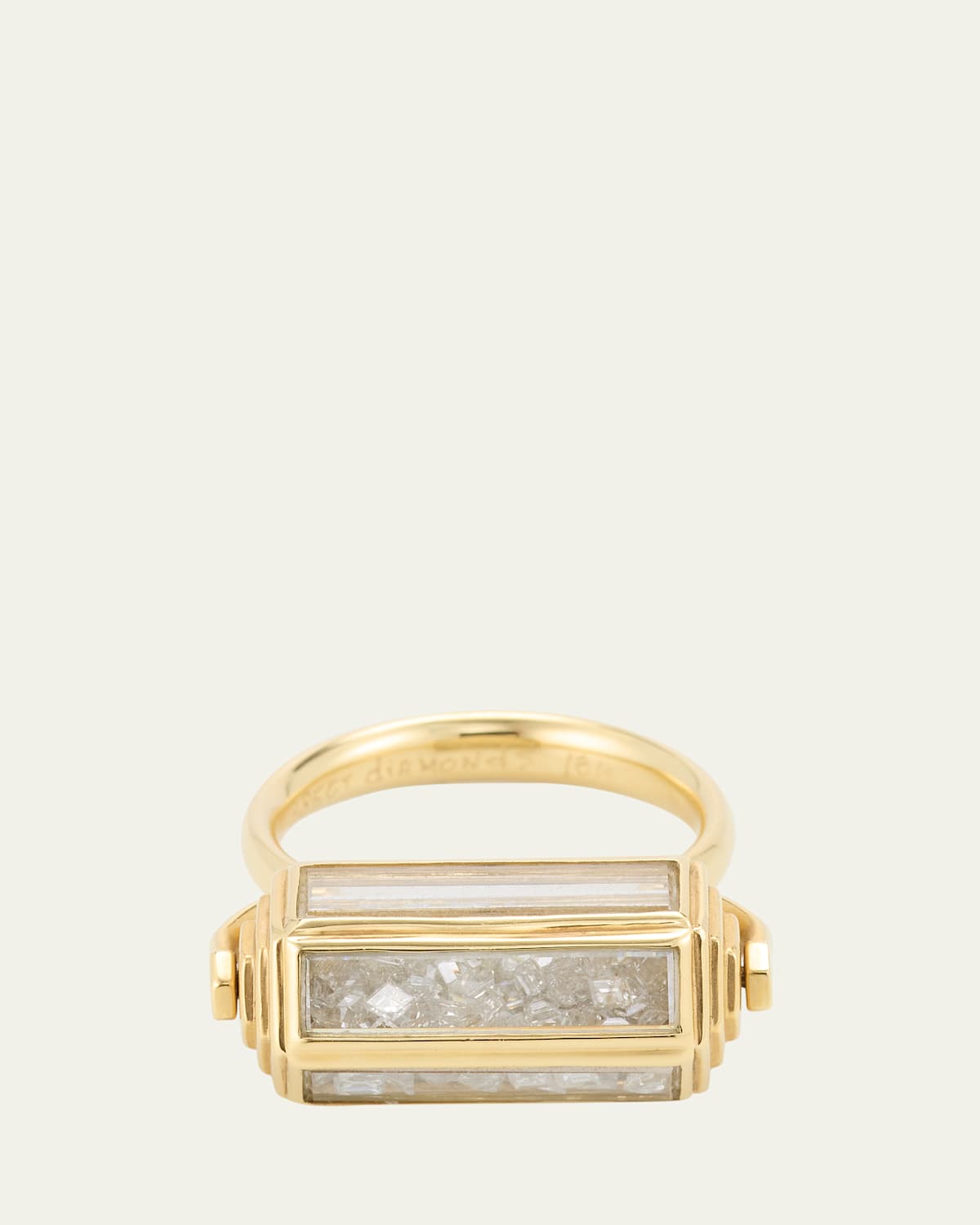 18K Gold Lotto Diamond Kaleidoscope Shaker Ring