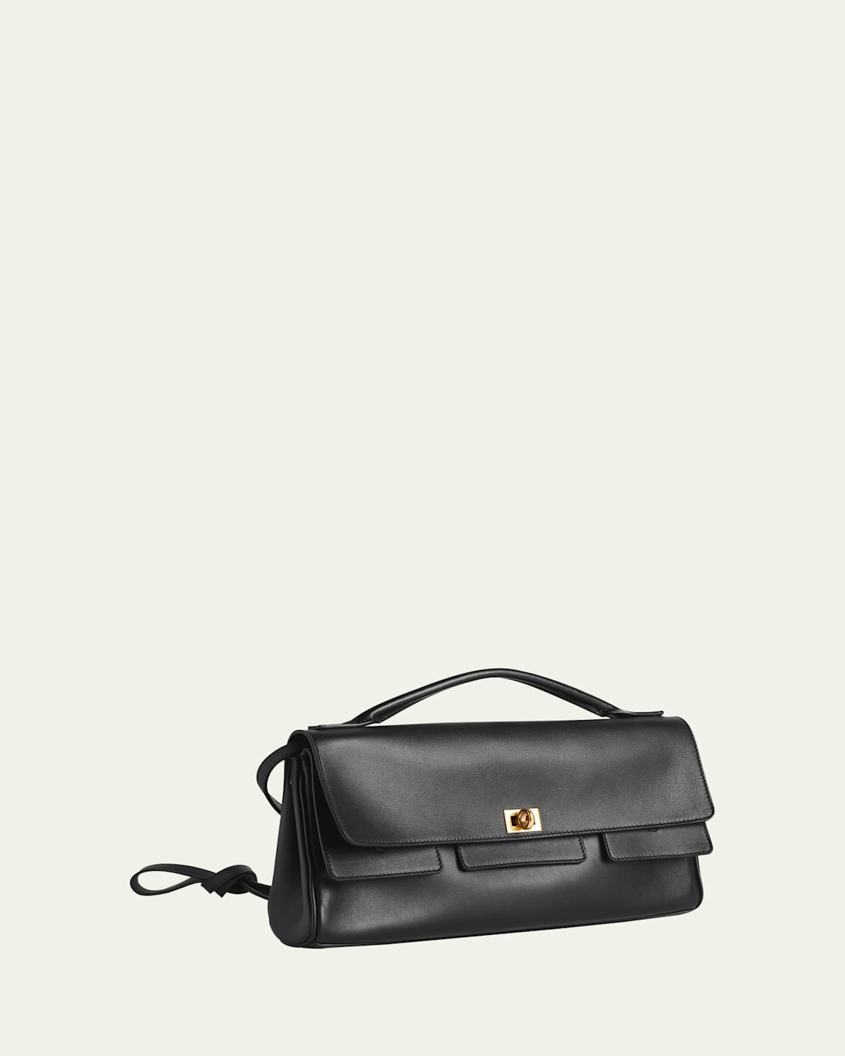 Balenciaga Bel Air Flap Leather Shoulder Bag In Black