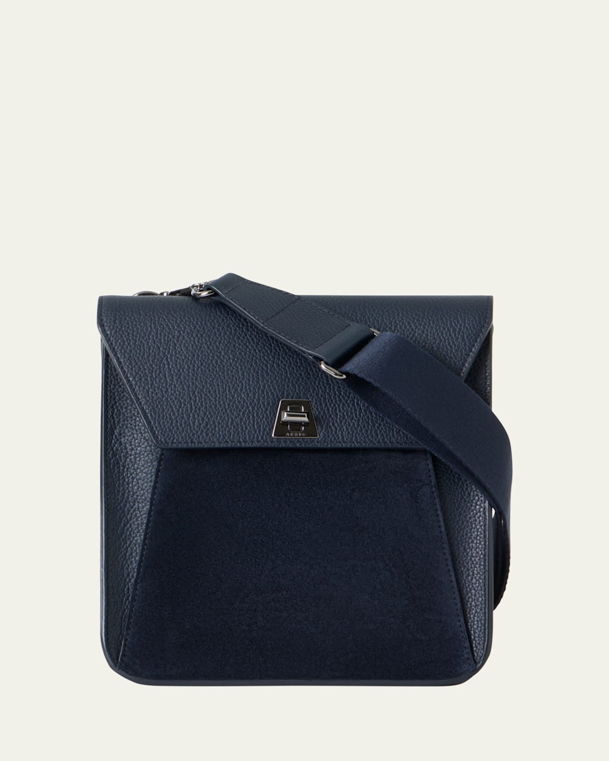 Akris Anouk Small Leather Messenger Crossbody Bag In Blue