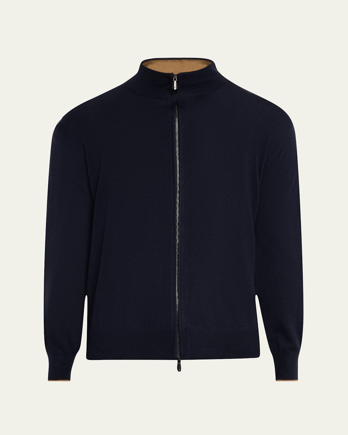 Men's Cashmere and Silk Full-Zip Sweater