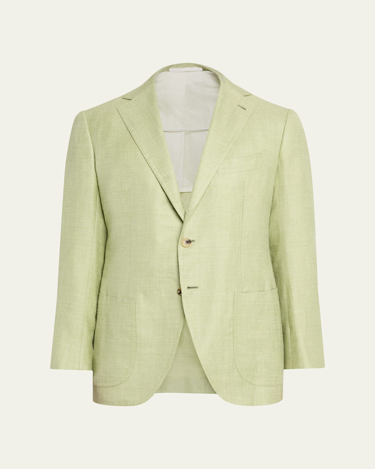 Cesare Attolini Men's Cashmere, Silk And Linen Single-breasted Sport Coat In Green
