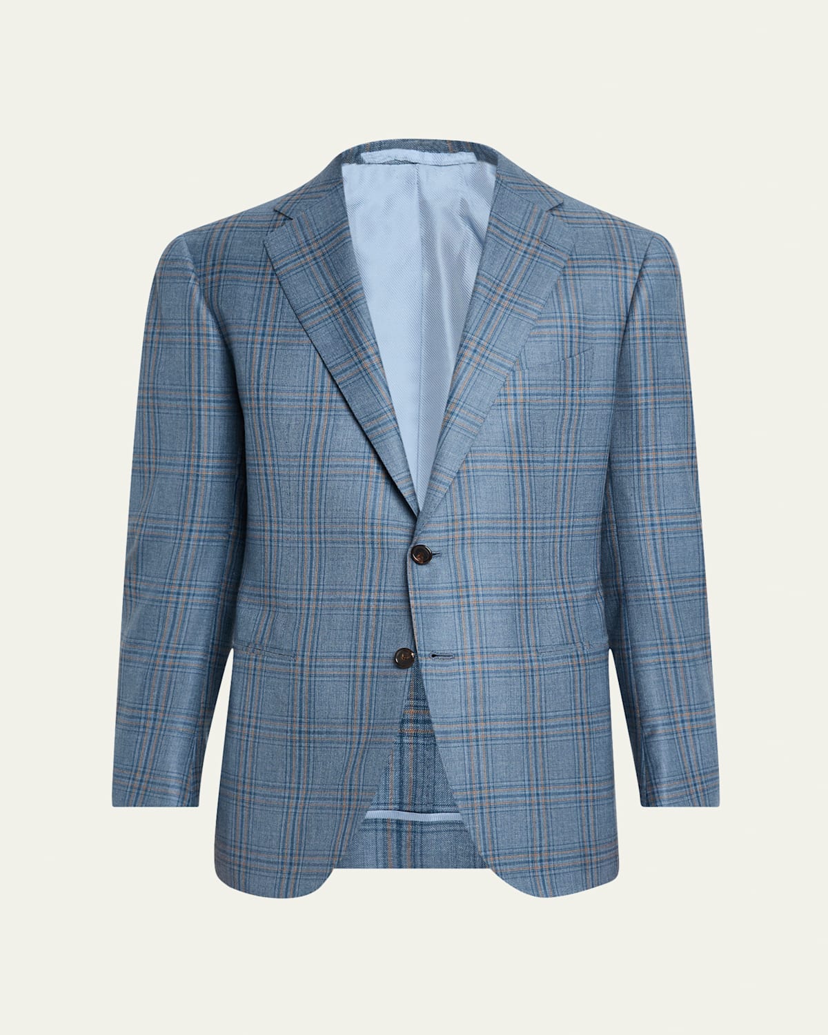 Men's Cashmere and Silk Large Plaid Sport Coat