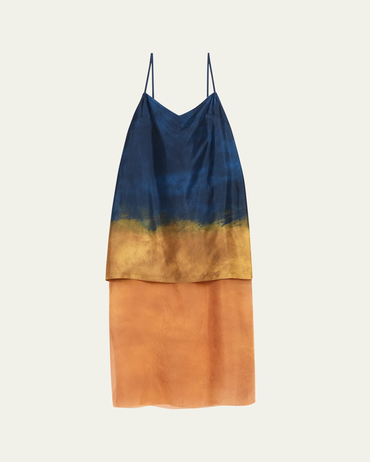 Jason Wu Collection Painted Stripe Slip Dress With Organza Underlayer