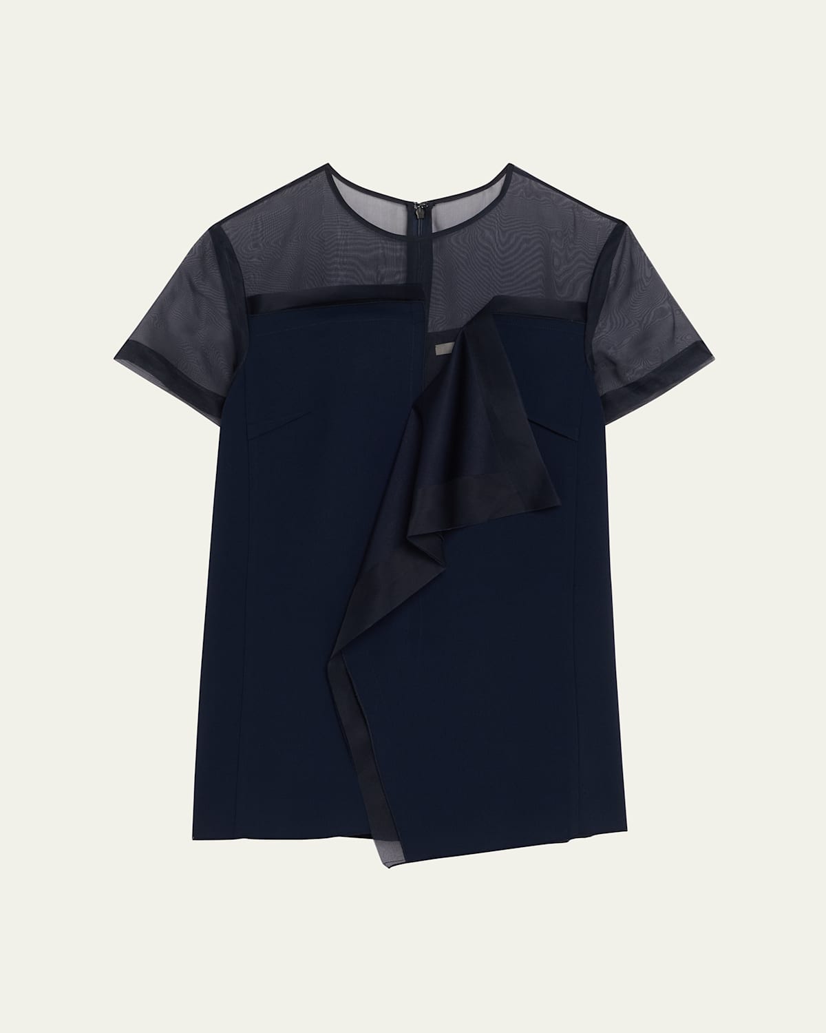 Jason Wu Collection Asymmetrical Drape Crepe Back Satin Top