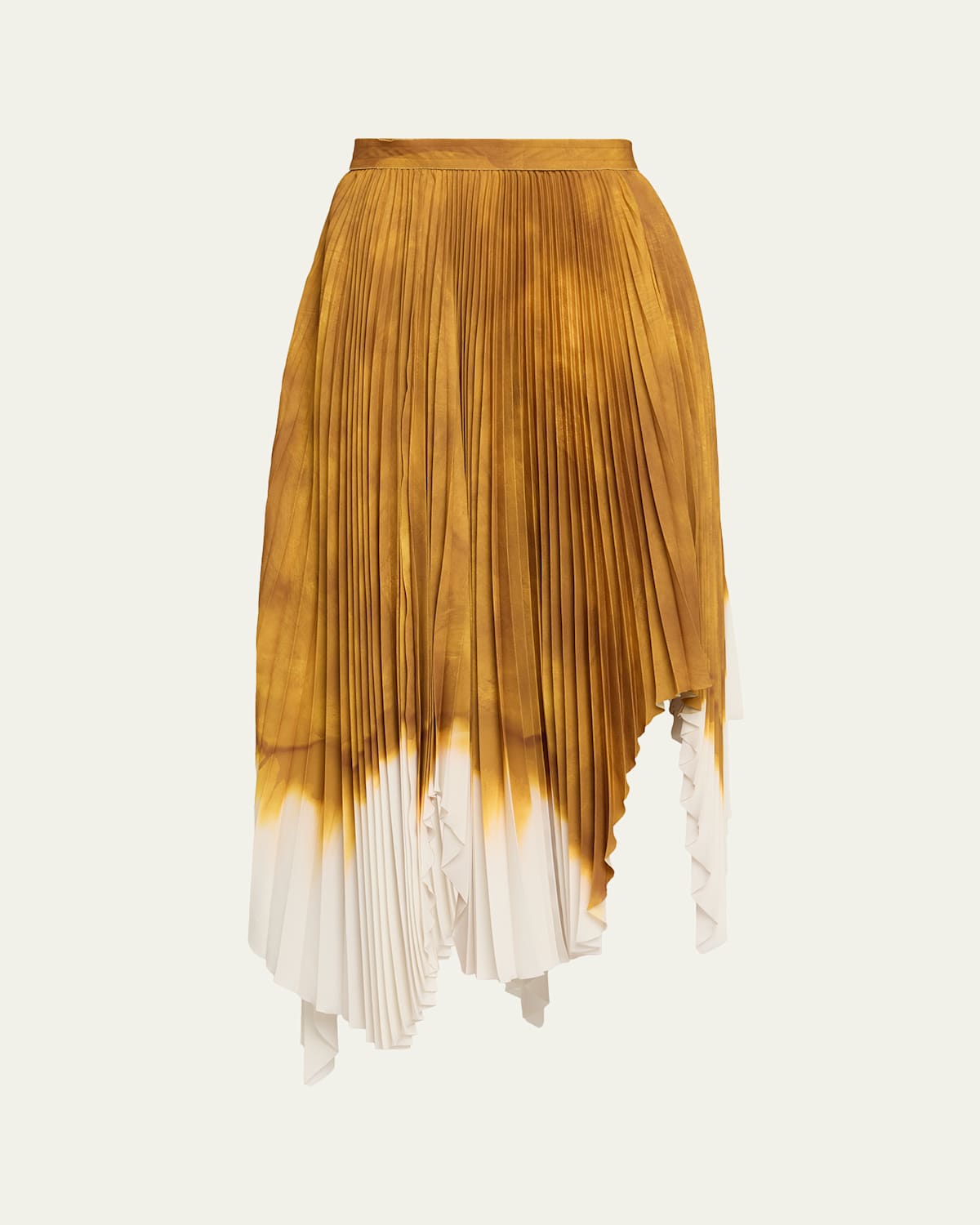 Painted Stripe Pleated Asymmetric Skirt