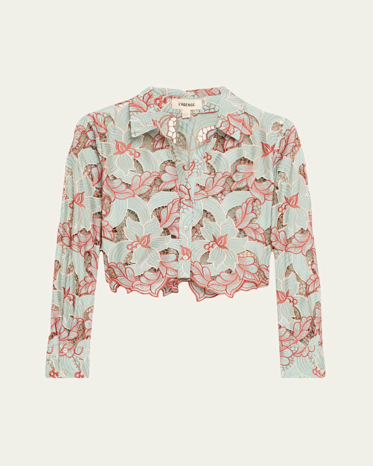 L Agence Akemi Cropped Button-front Shirt