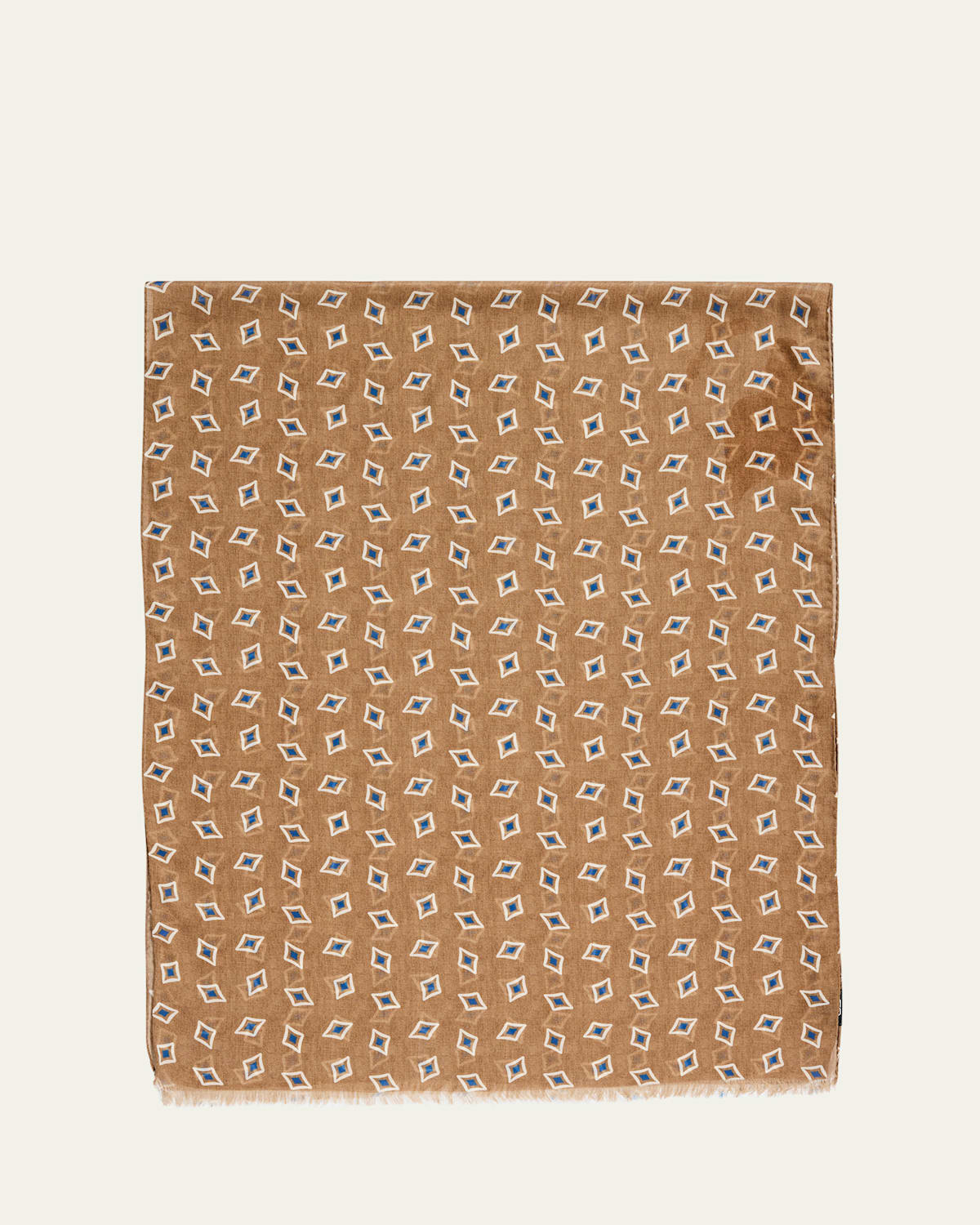 Men's Geometric Cotton and Cashmere Scarf