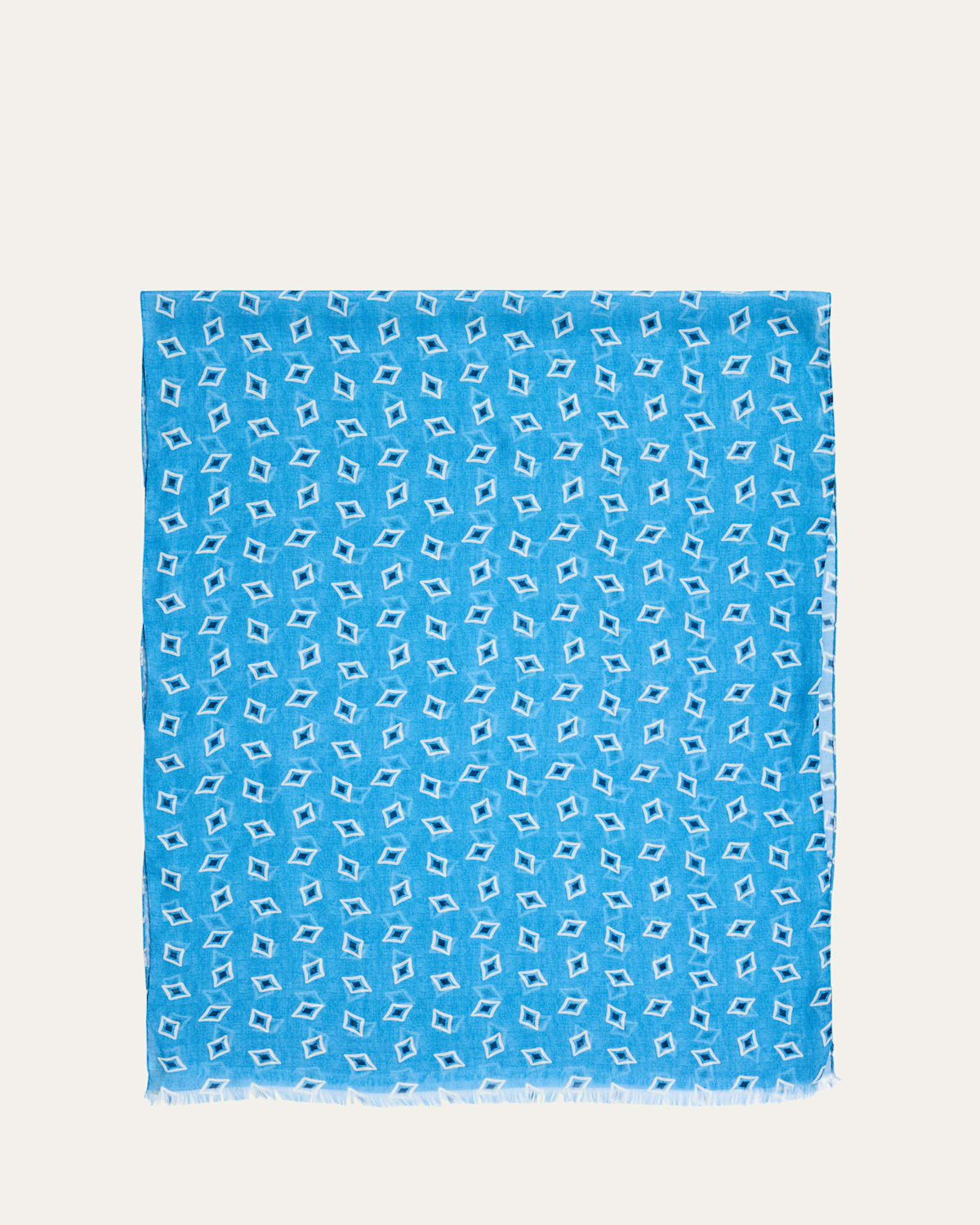Men's Geometric Cotton and Cashmere Scarf