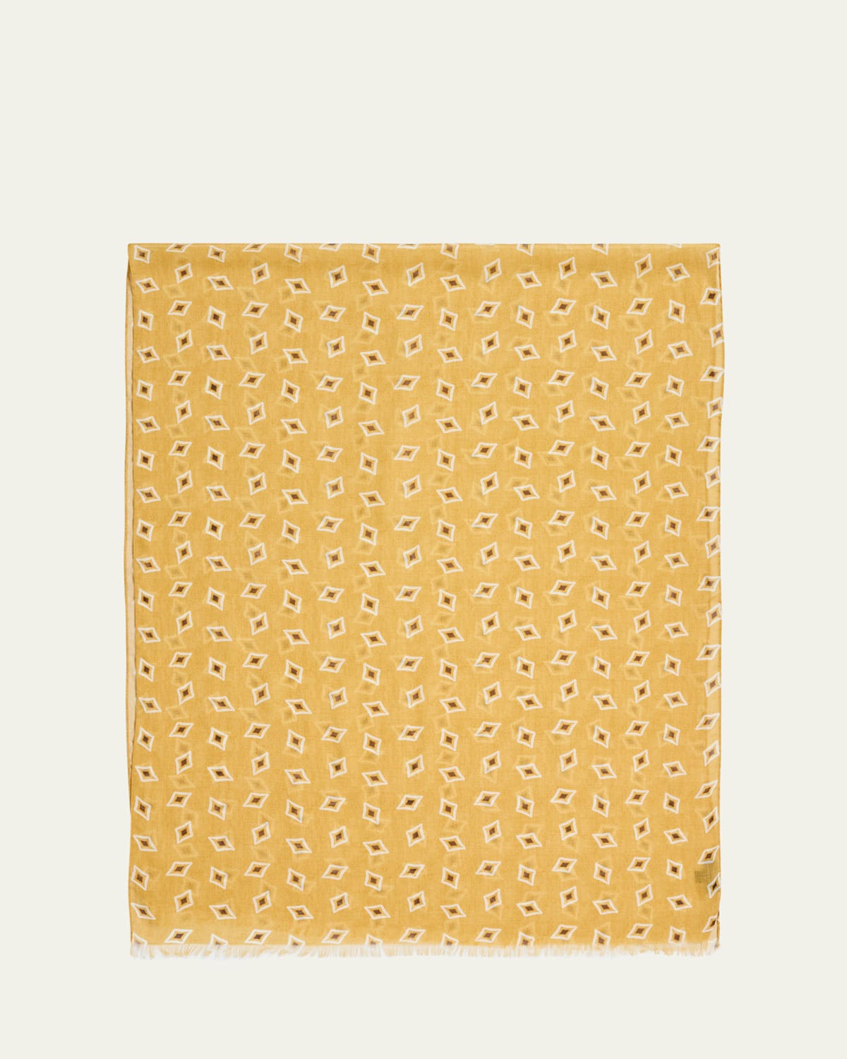 Men's Geometric Cotton and Cashmere Scarf