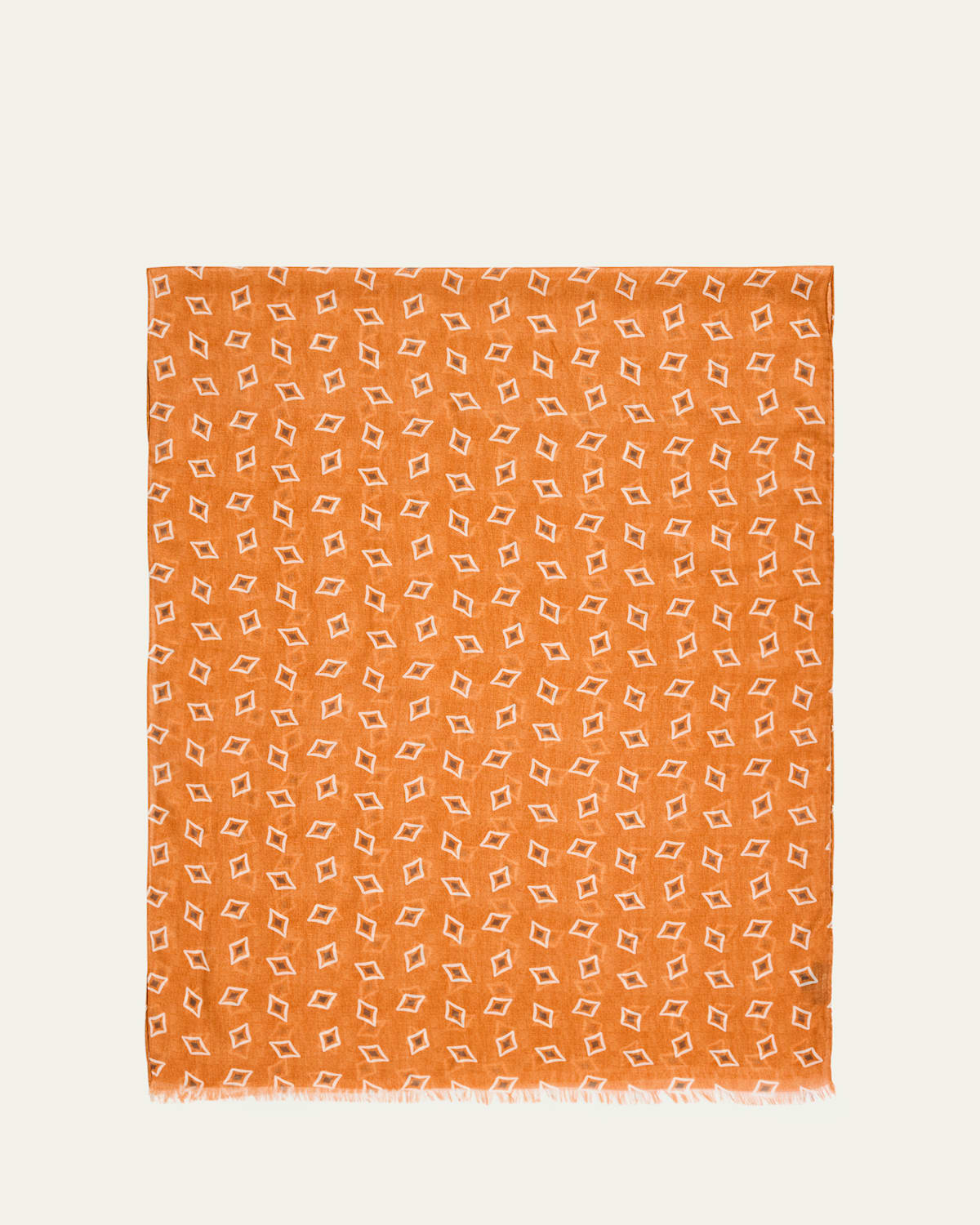 Men's Geometric Cotton and Cashmere Scarf