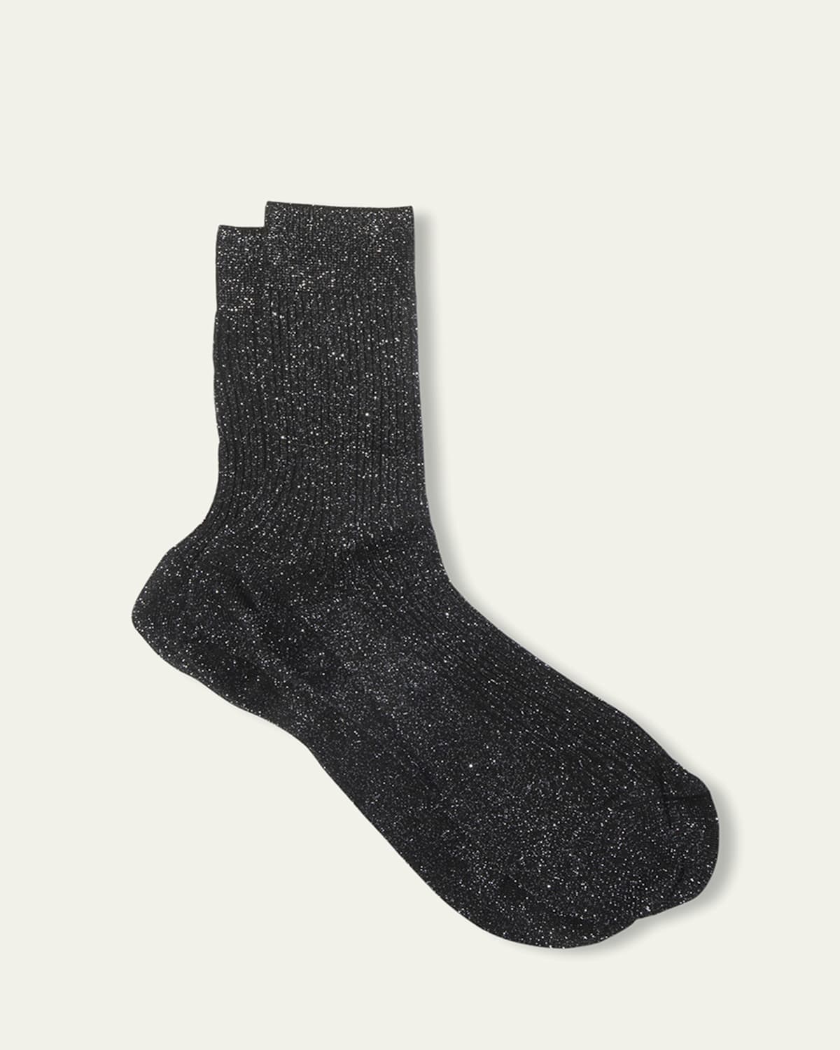 Firefly Shimmer Ribbed Crew Socks