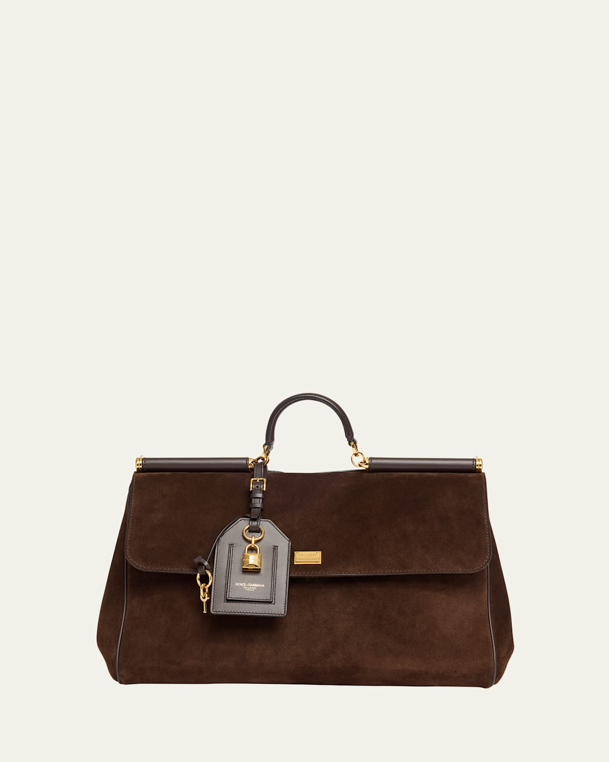 Dolce & Gabbana My Sicily Suede Top-handle Bag In Brown
