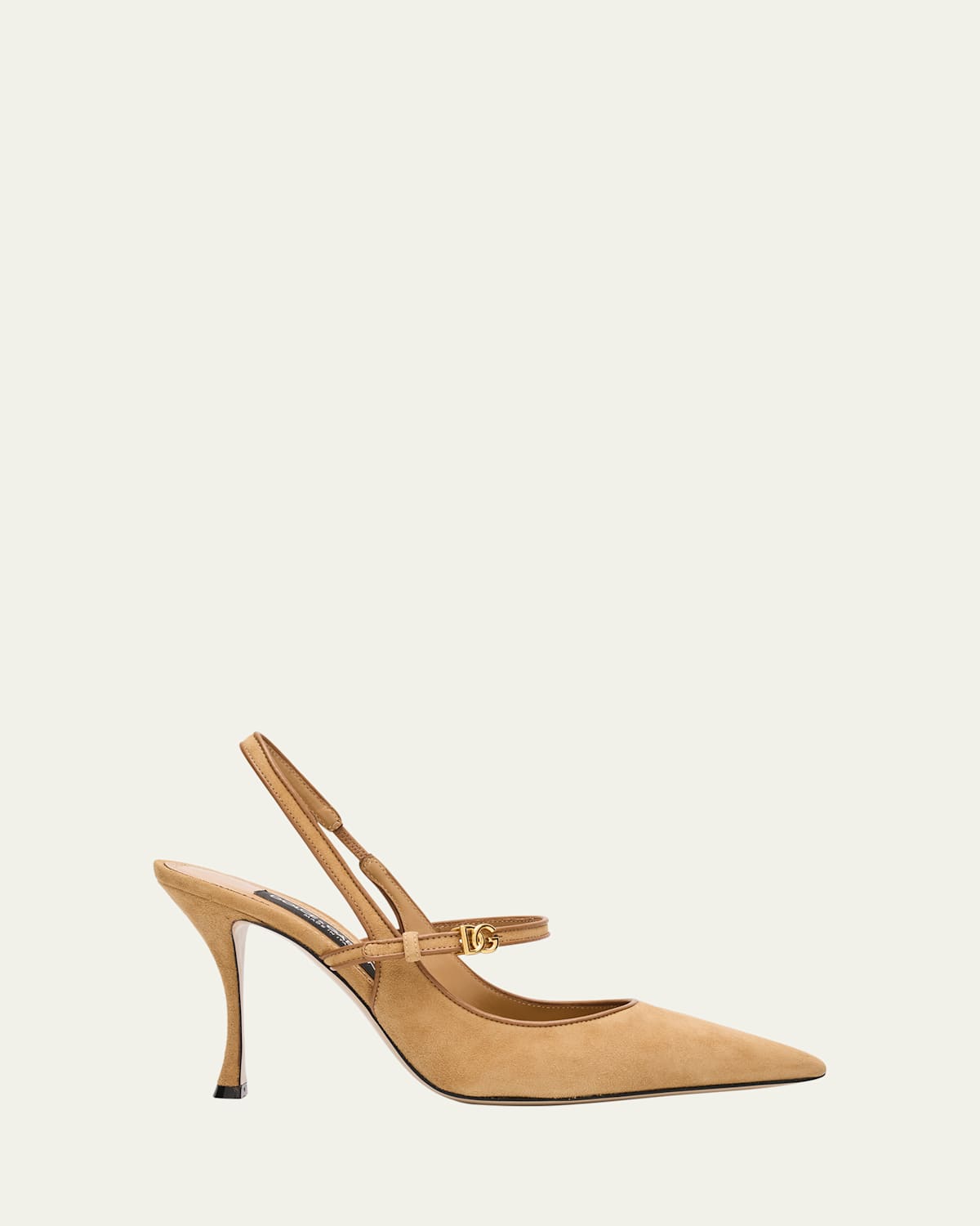 Dolce & Gabbana Dg Suede Mary Jane Slingback Pumps In Brown