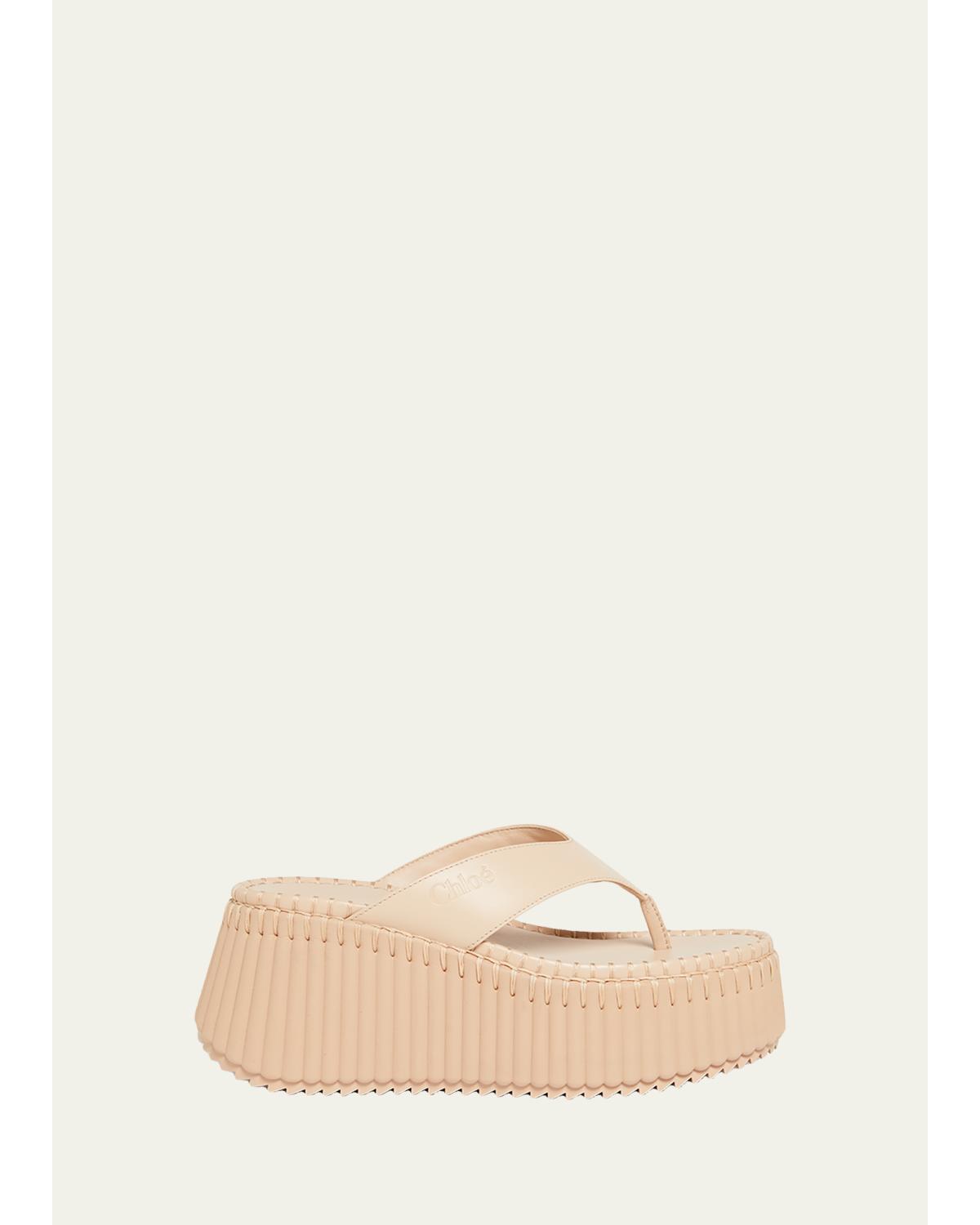 Nama Platform Leather Thong Sandals