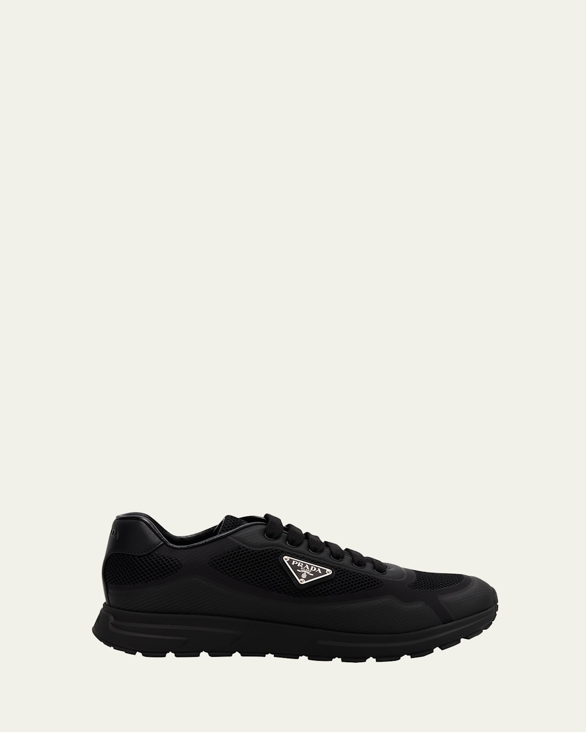 Prada Men's Prax Mesh Runner Sneakers In Black