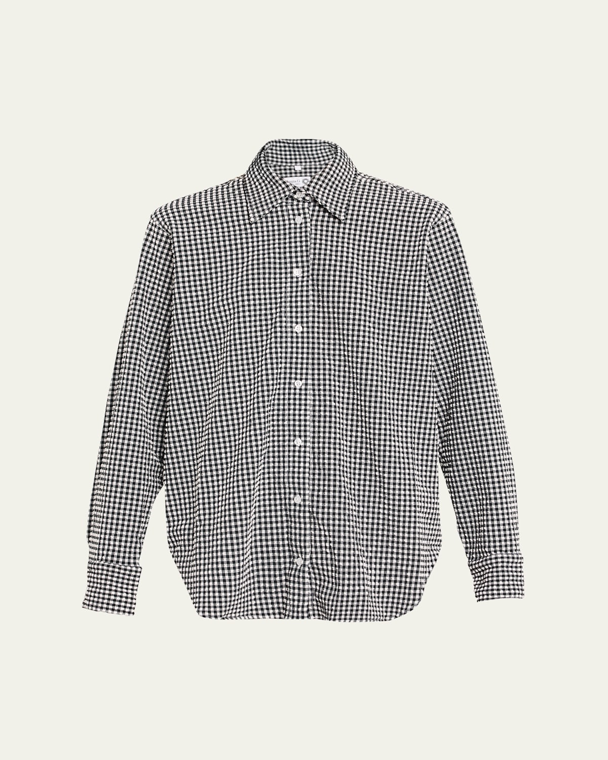 Gingham Seersucker Button-Front Shirt