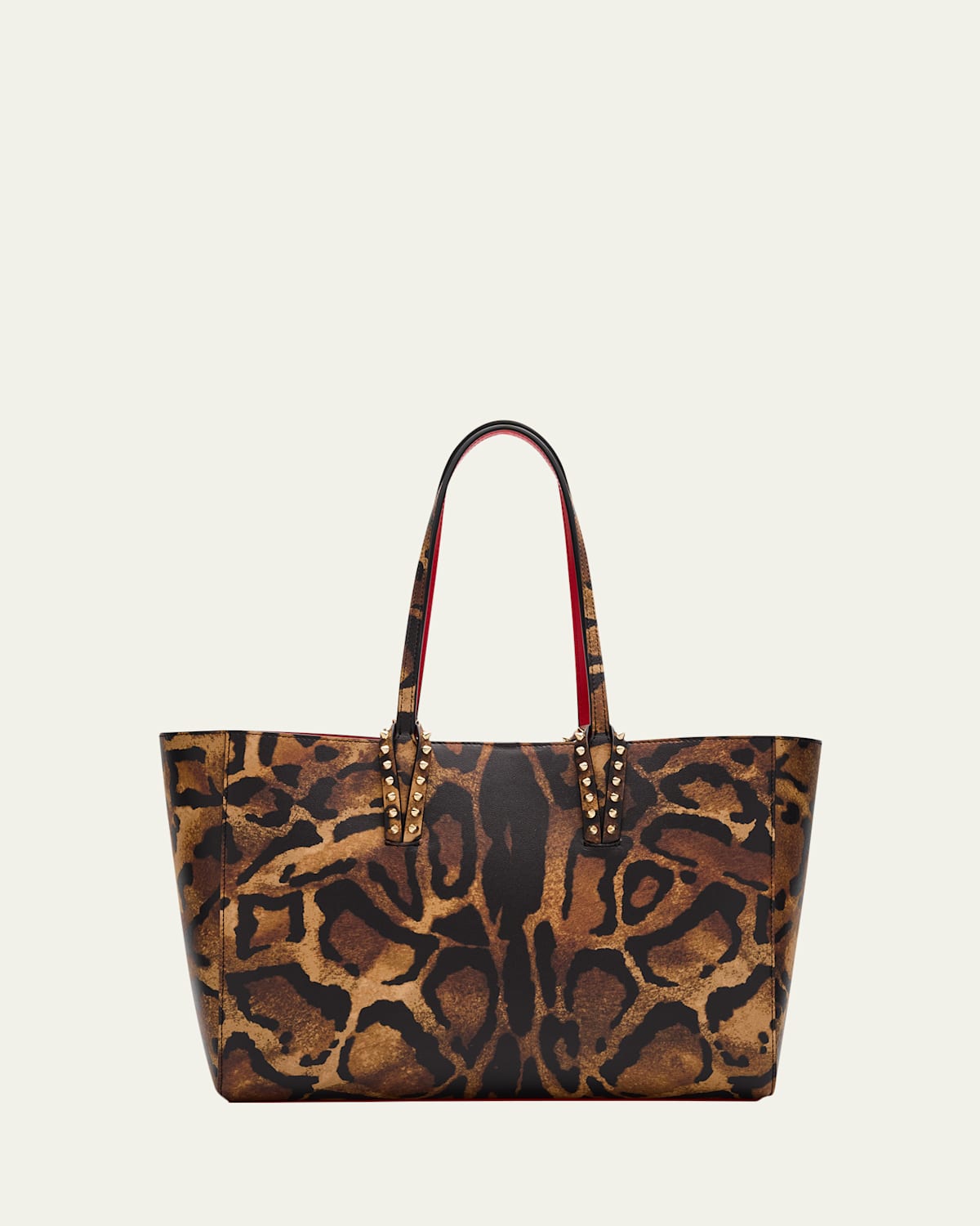 Christian Louboutin Cabata Small Tote Bag In Bengal-print Leather In Brown