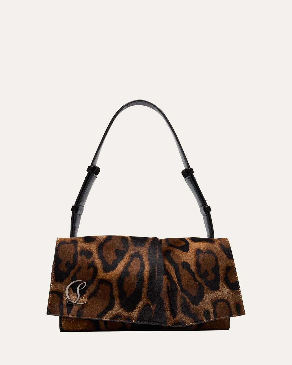 Christian Louboutin Small Baggy Shoulder Bag In Pony Hair In Brown