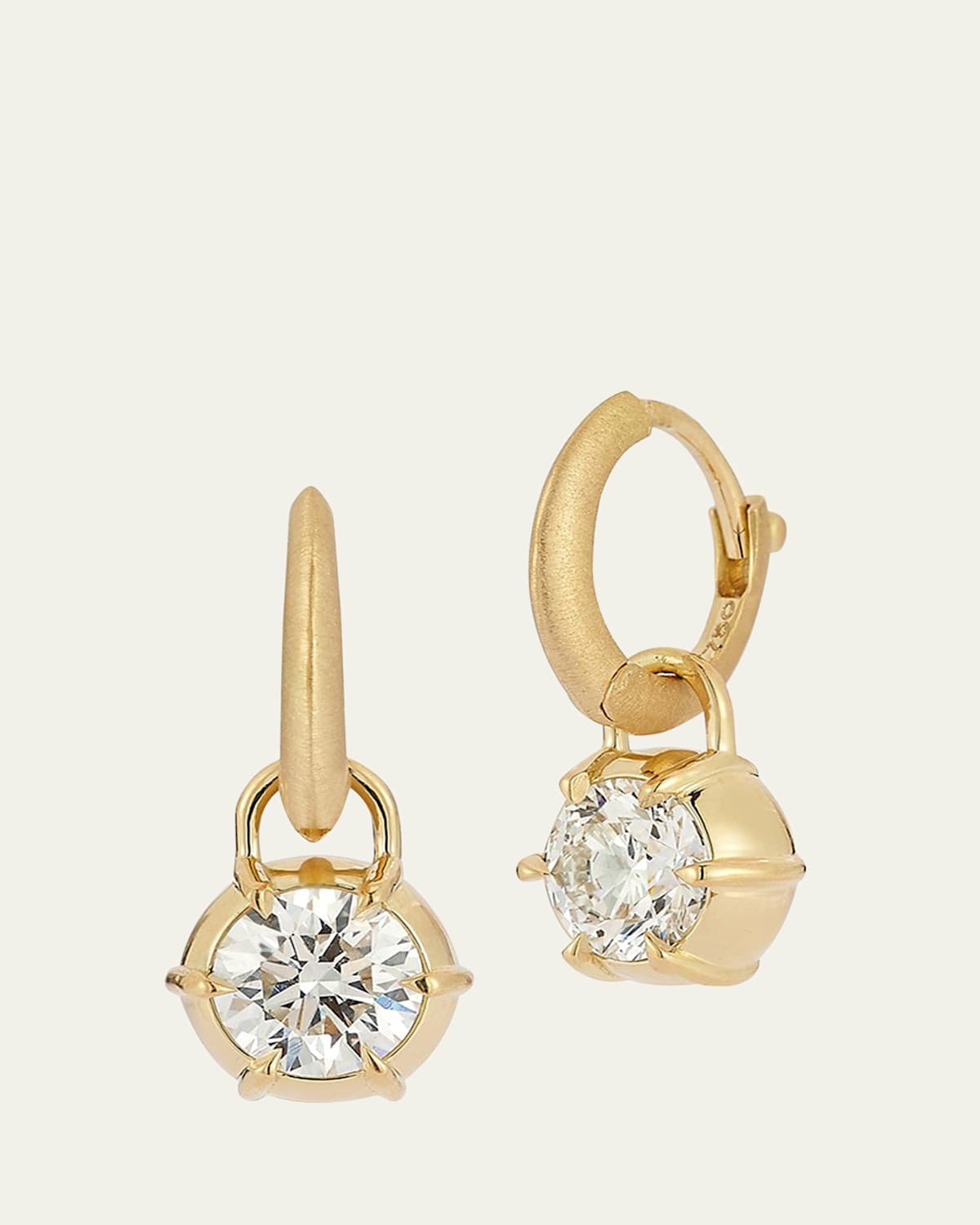Sienna Huggie Drop Earrings with Diamonds