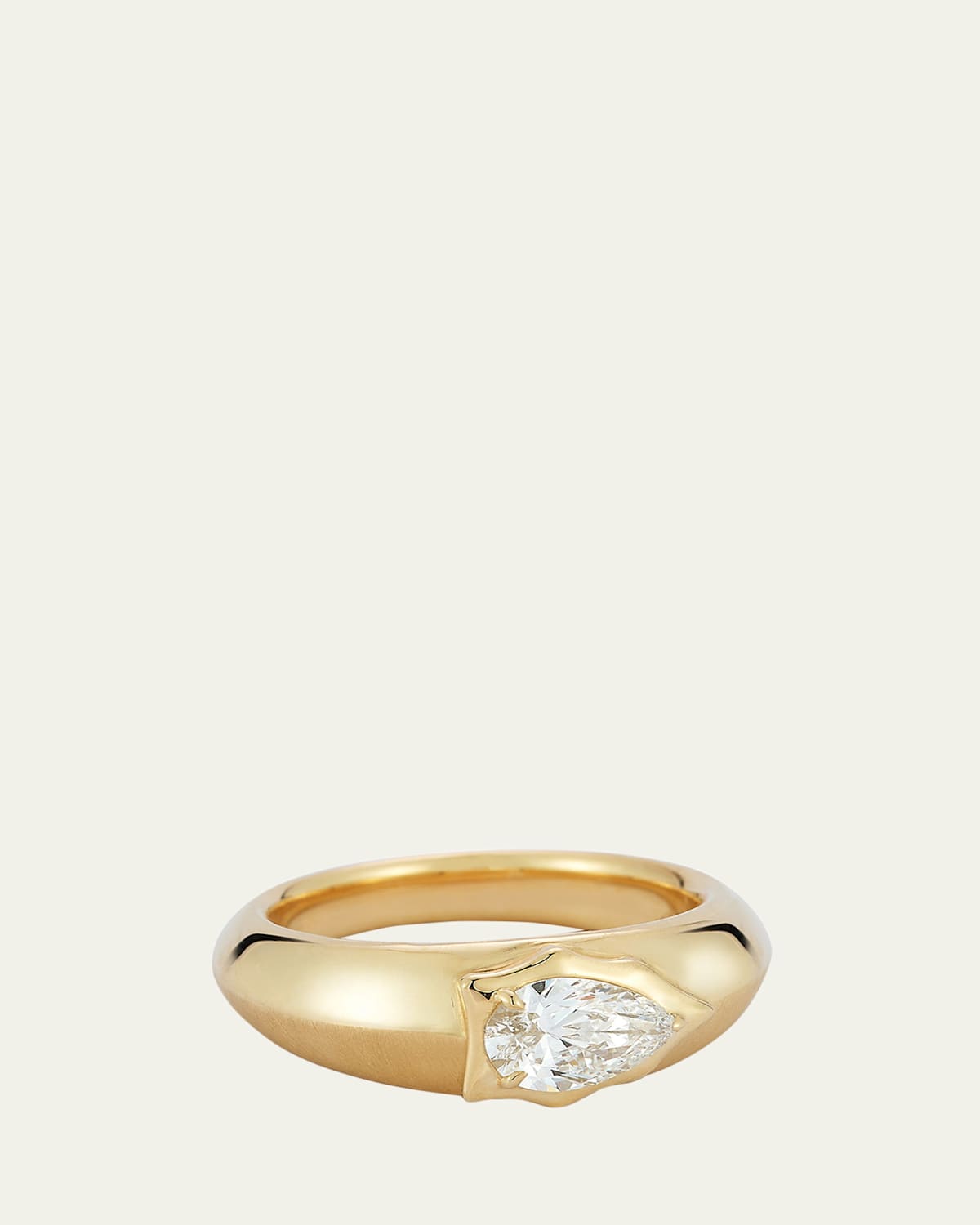 Frankie Signet Ring with Diamond Pear
