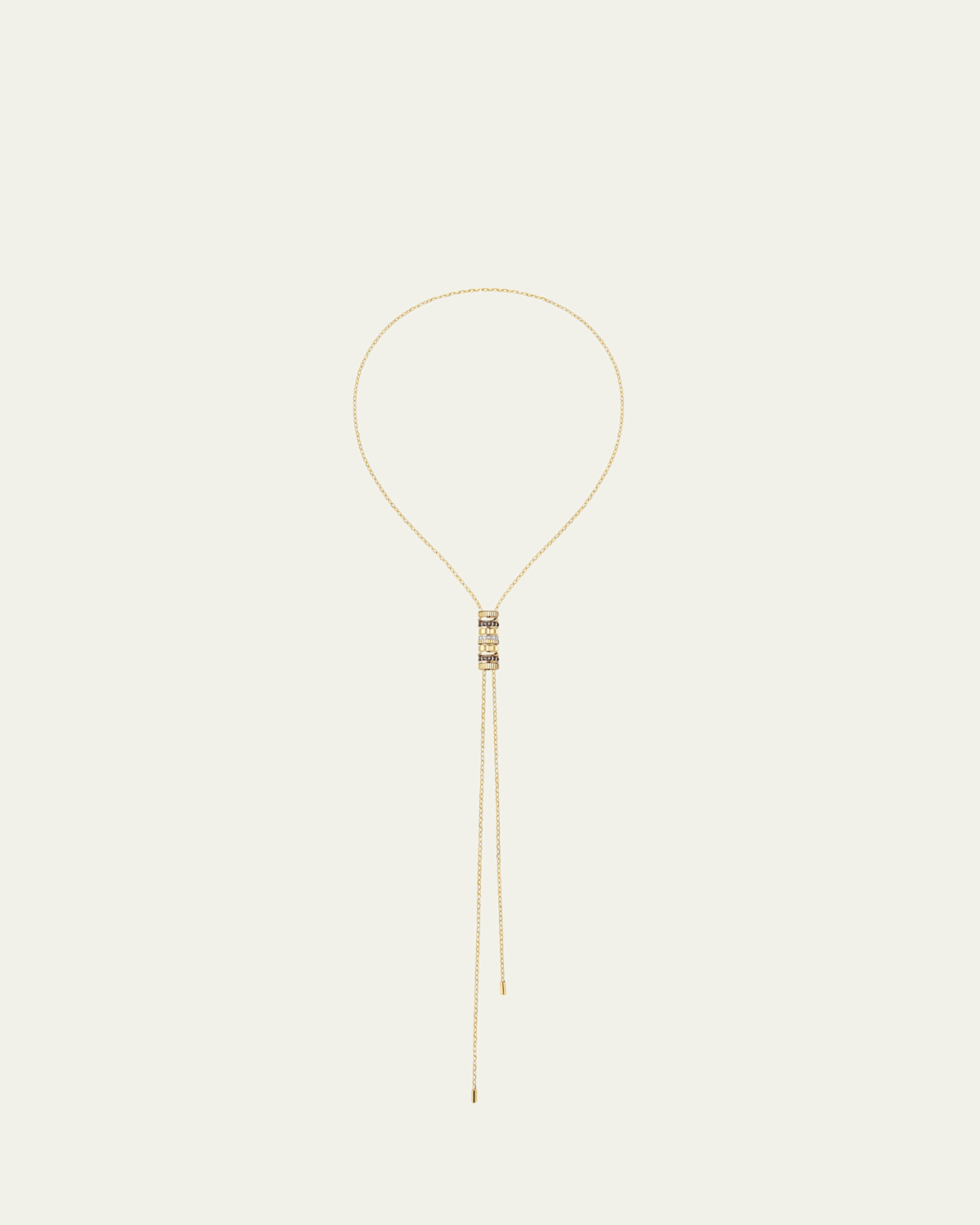 Quatre Classique 18K Tricolor Gold Tie Necklace with Brown PVD and Diamonds
