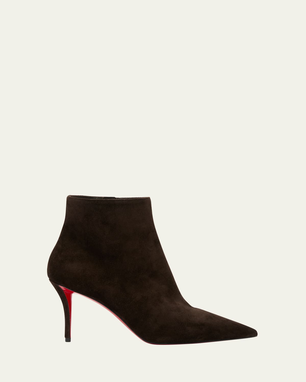 Christian Louboutin Miss Z Suede Red Sole Booties In Brown