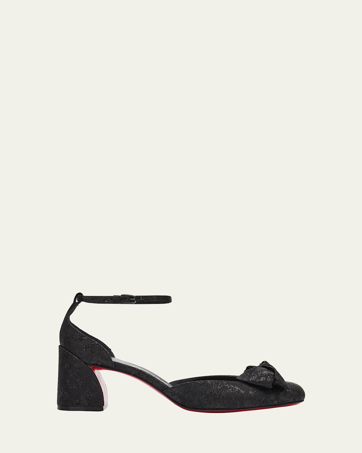 Christian Louboutin Jane Bow Red Sole Pumps In Black