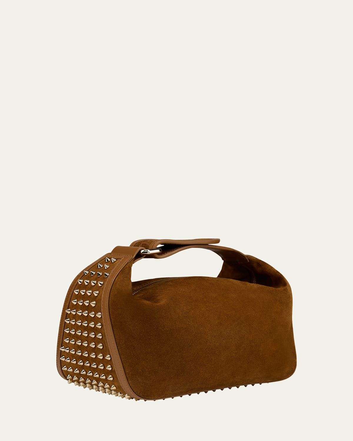 Christian Louboutin Funky Dopp Spike Top-handle Bag In Suede