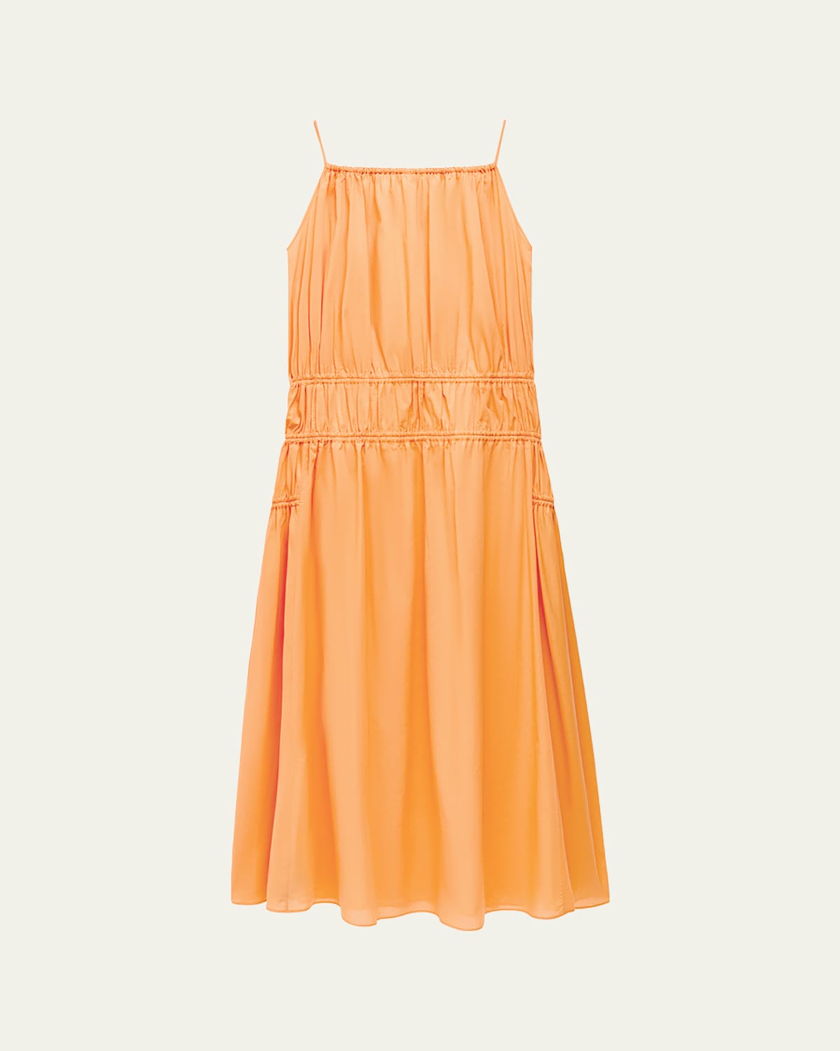 Shop Another Tomorrow Gathered Scoop Back Dress In Papaya
