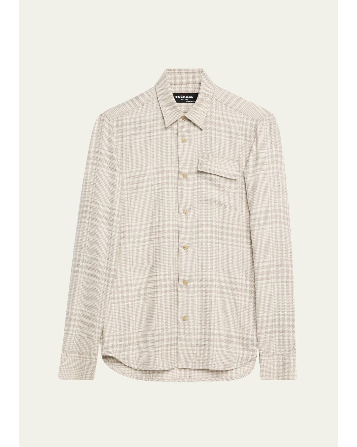 Men'S Baba Tonal Plaid Side-Pocket Overshirt