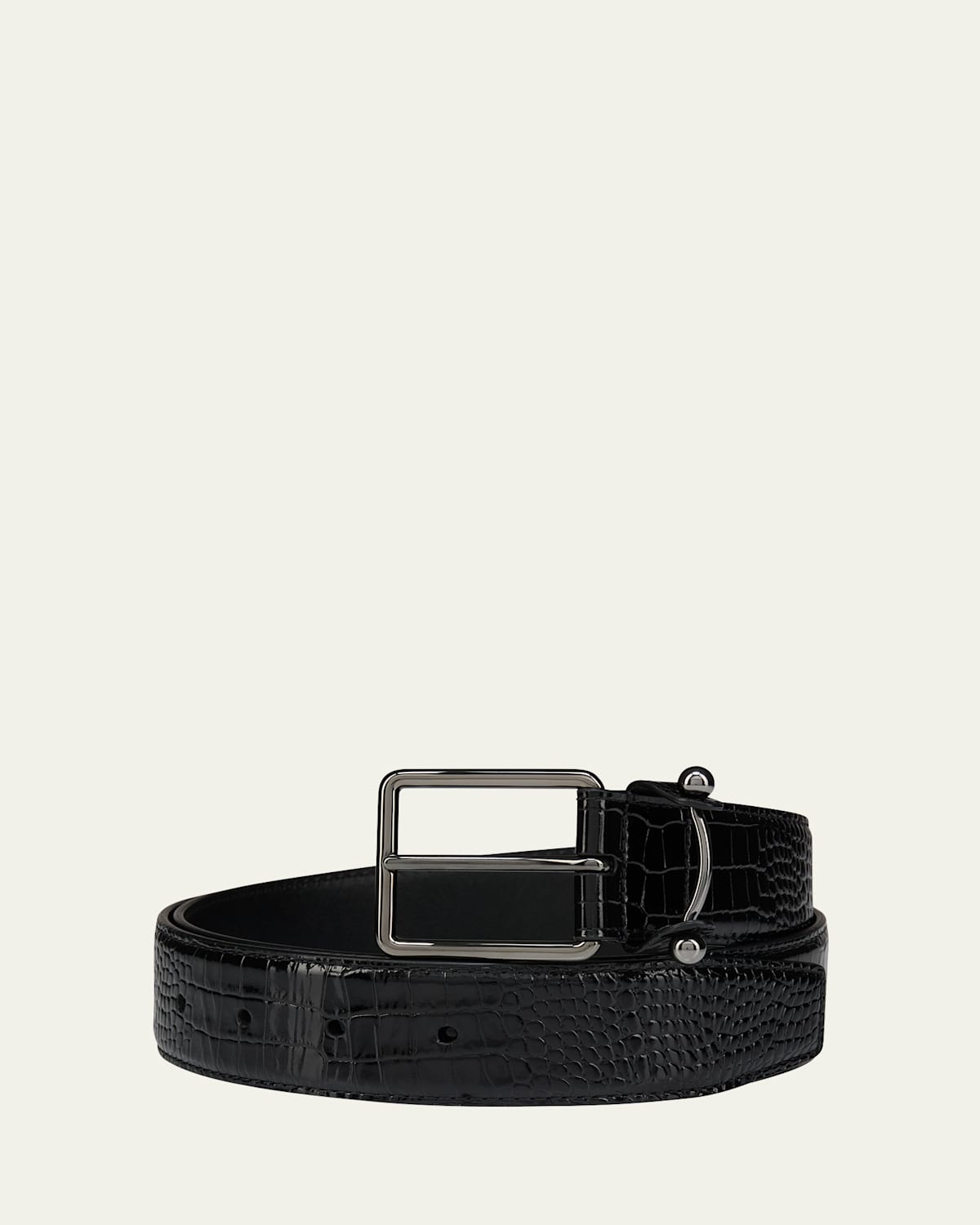 Christian Louboutin Men's Chambeliss Alligator-Effect Leather Belt