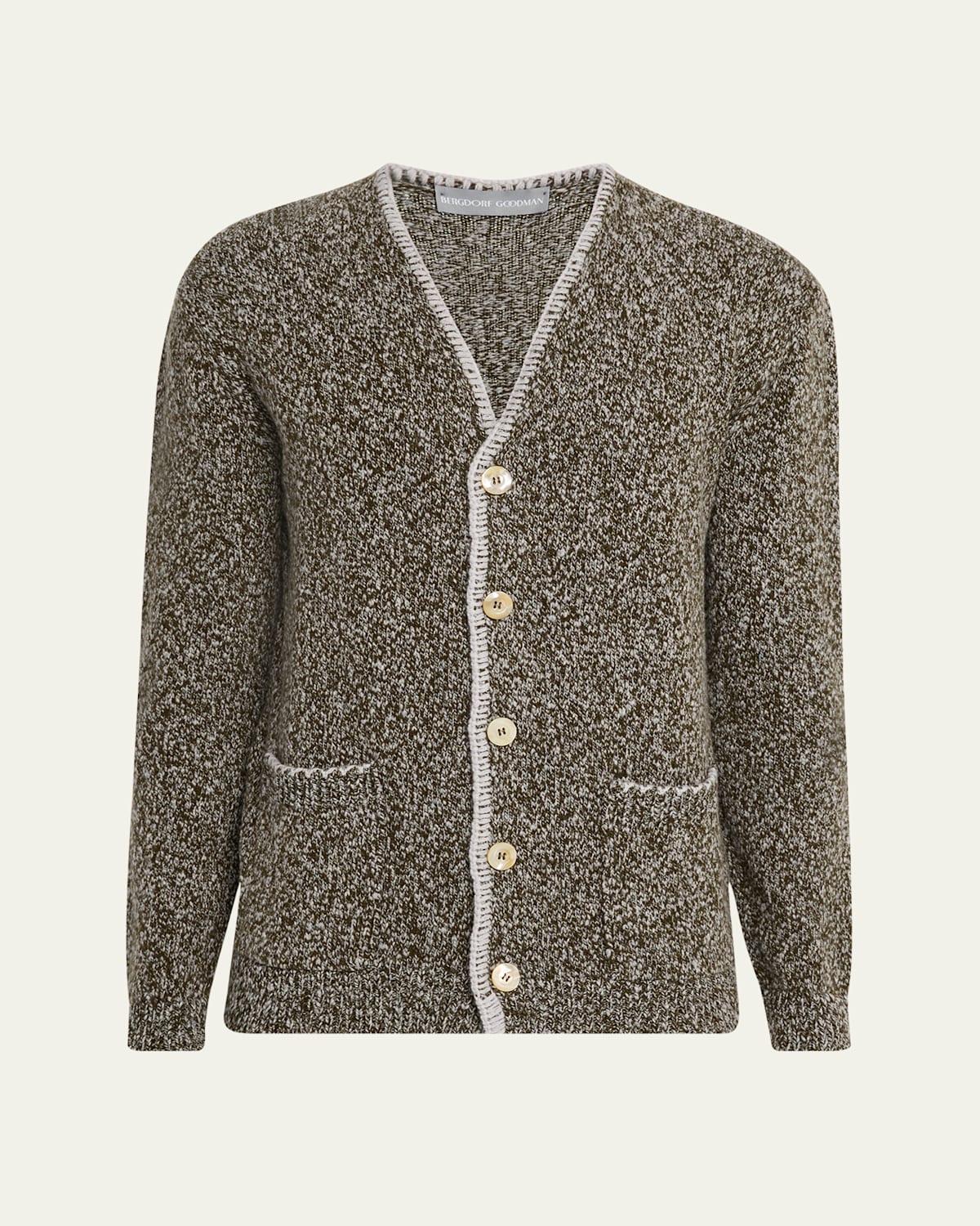 Men's Cashmere and Wool Boucle Cardigan