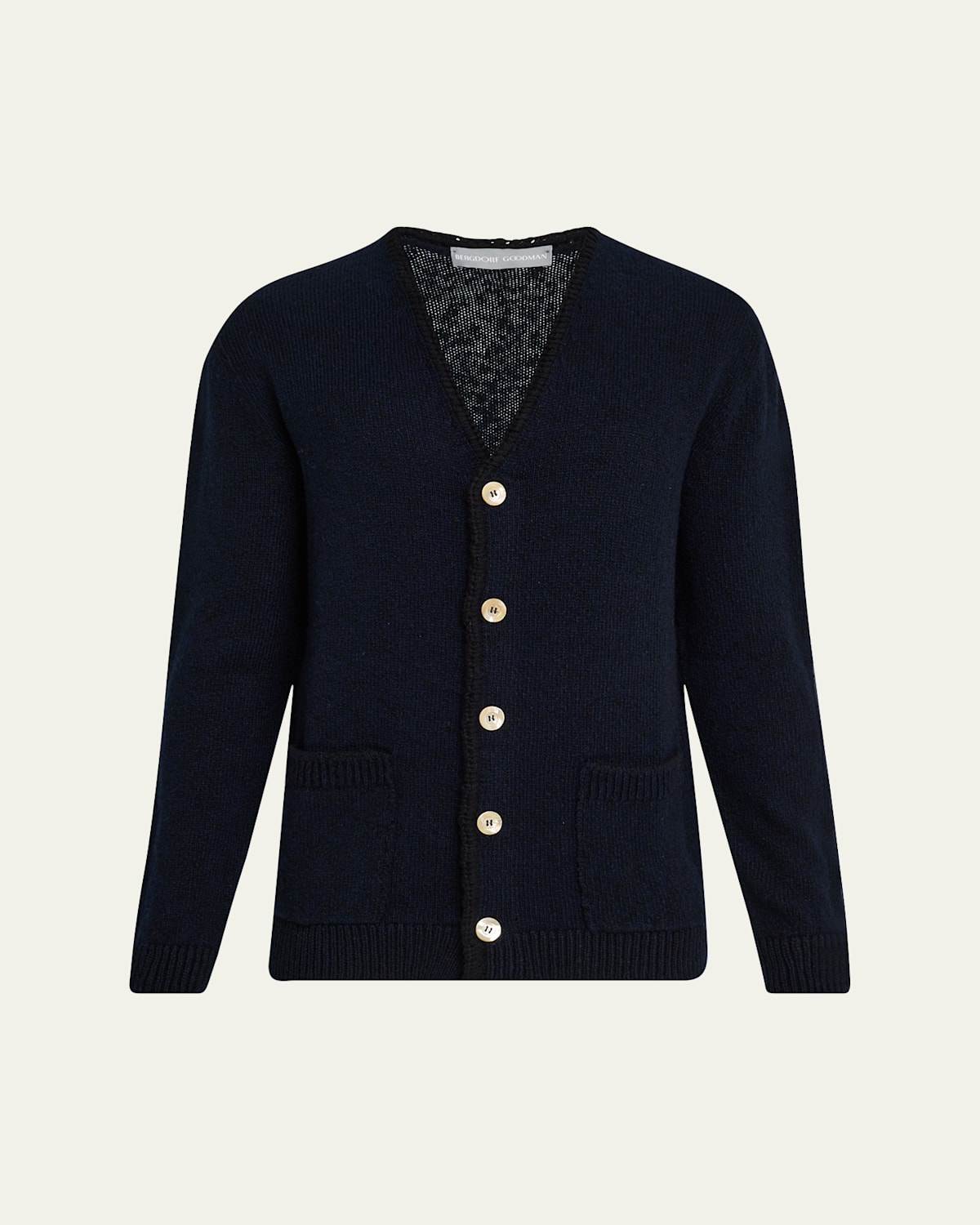Men's Cashmere and Wool Boucle Cardigan
