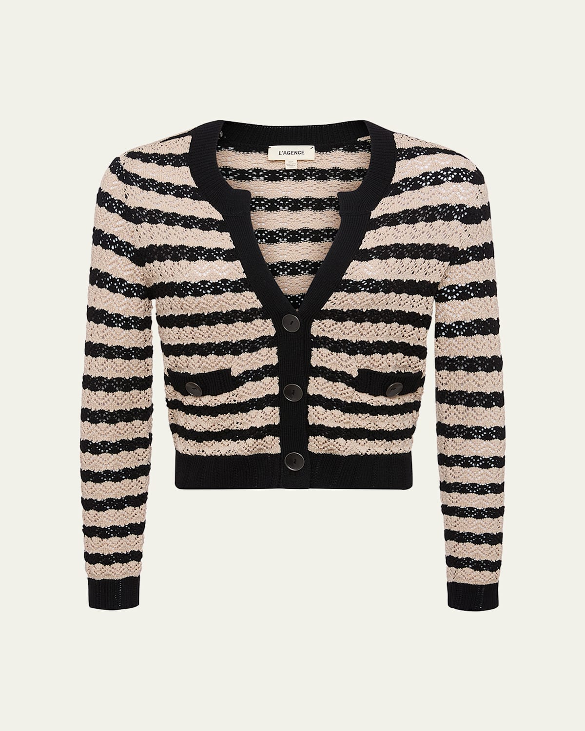 L Agence Orla Pointelle Knit Cardigan